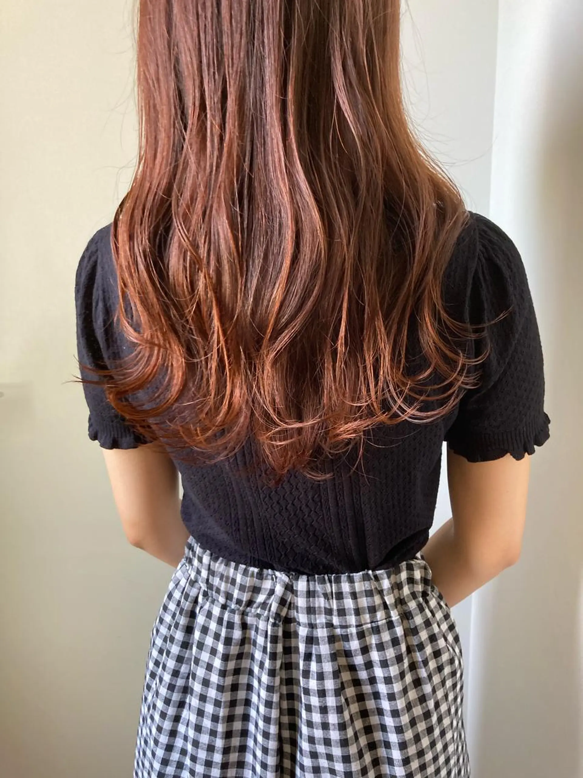 ロング カラー ブリーチ ブリーチなしカラー オレンジ 小木曽智美 /ボブ/ショートのヘアスタイル