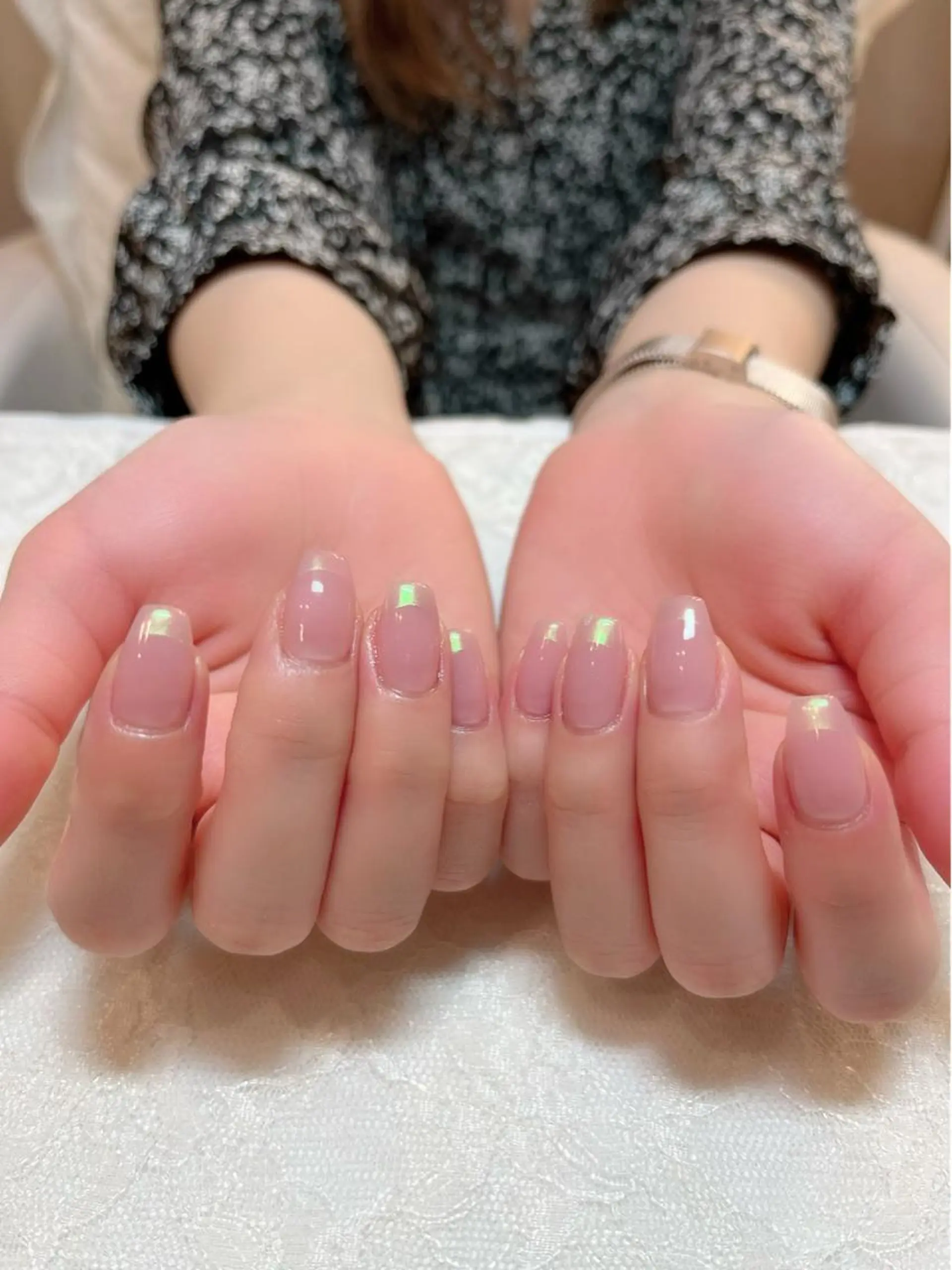 ネイル オーロラネイル クリアネイル フレンチネイル グラデーション ミラーネイル ハンドネイル aoinail所属・aoi nailのネイルデザイン