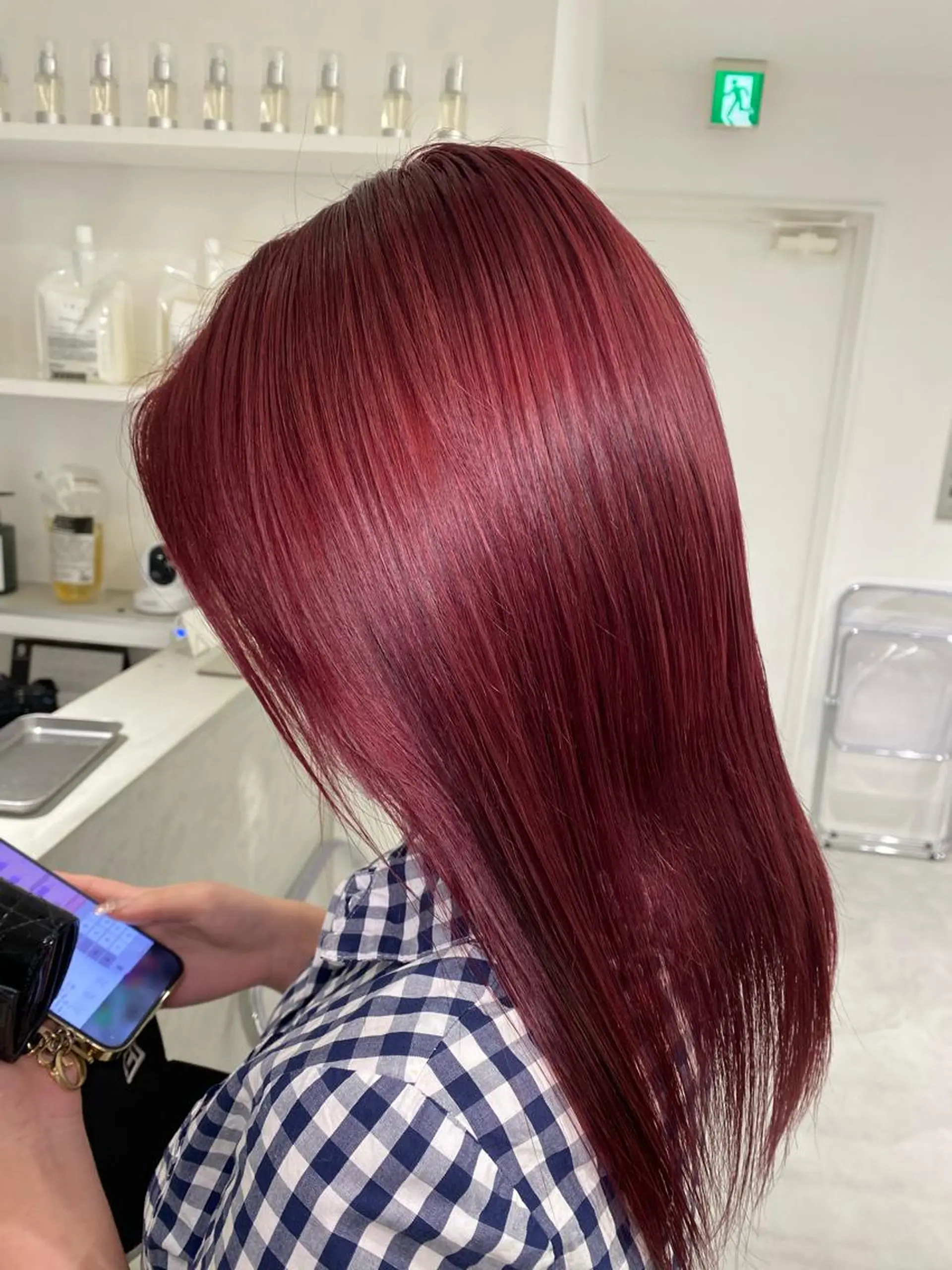 カラー レッドカラー ヘアカラー トリートメント kumon ayu ブリーチ/ハイトーンのヘアスタイル