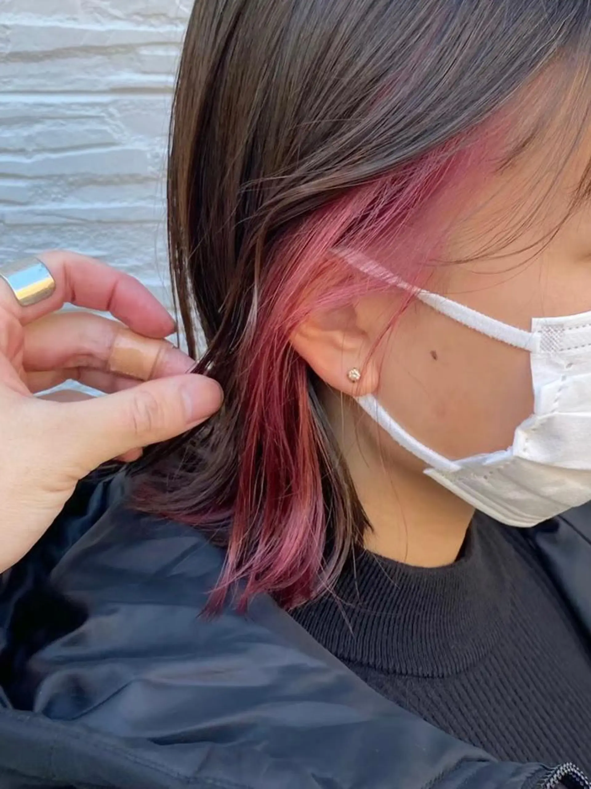 ミディアム ヘアカラー トリートメント ハイトーンイヤ リングカラー清水隆央のヘアスタイル