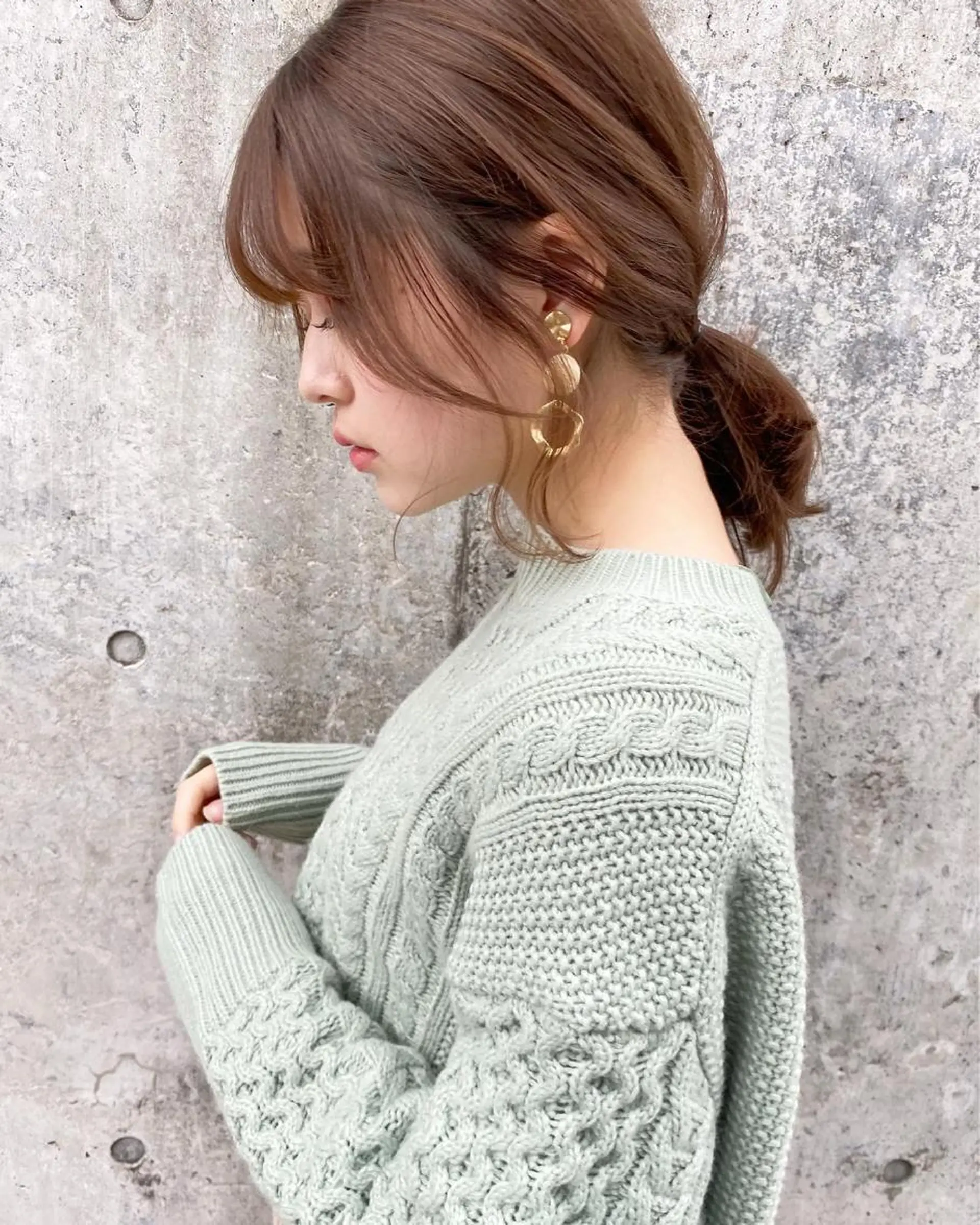 ミディアム ヘアアレンジ 店長/mao/ 前髪/顔周りカットのヘアスタイル