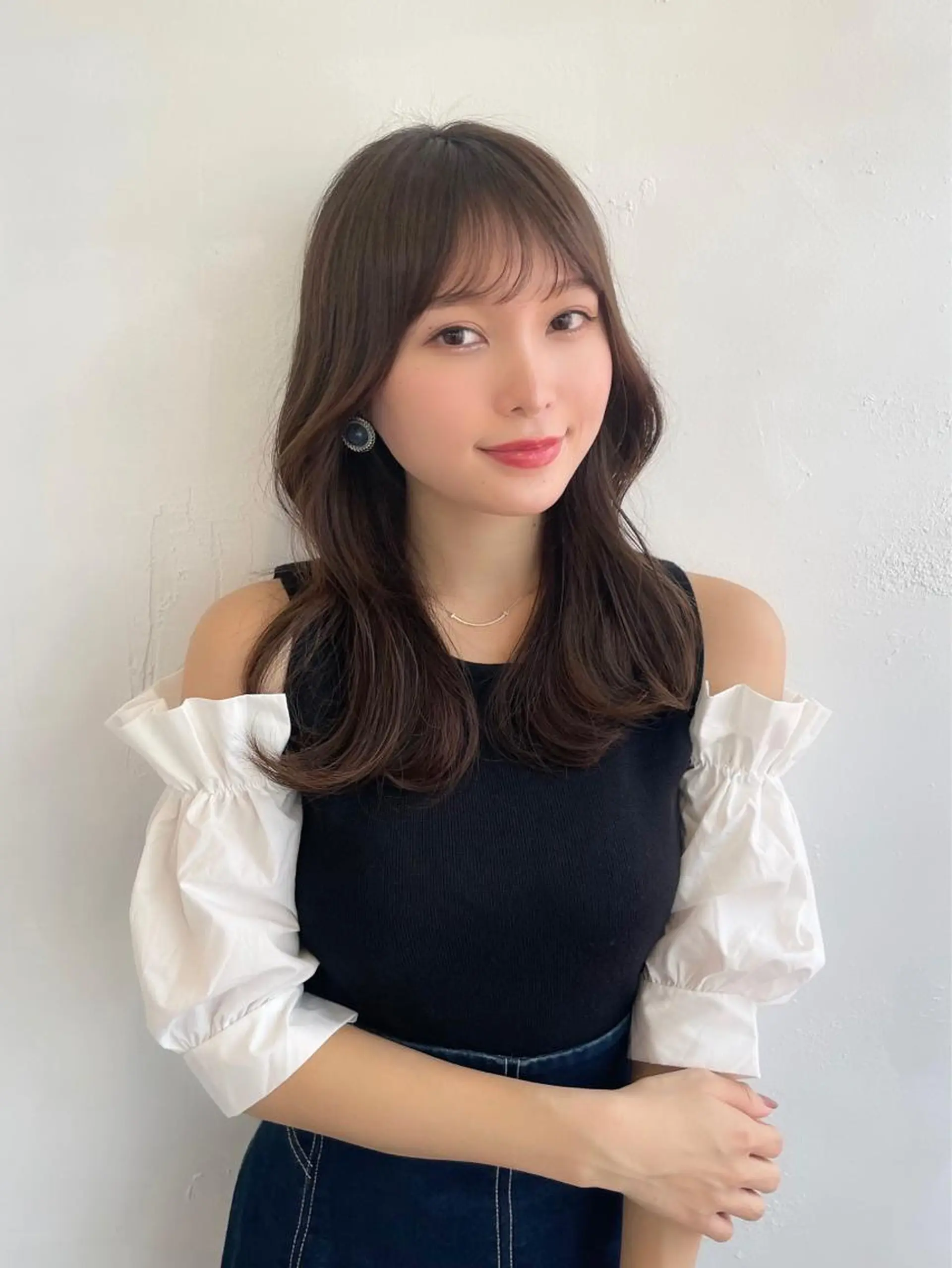 セミロング 韓国風ヘア カット ヘアカラー トリートメント 中園 祥吾のヘアスタイル