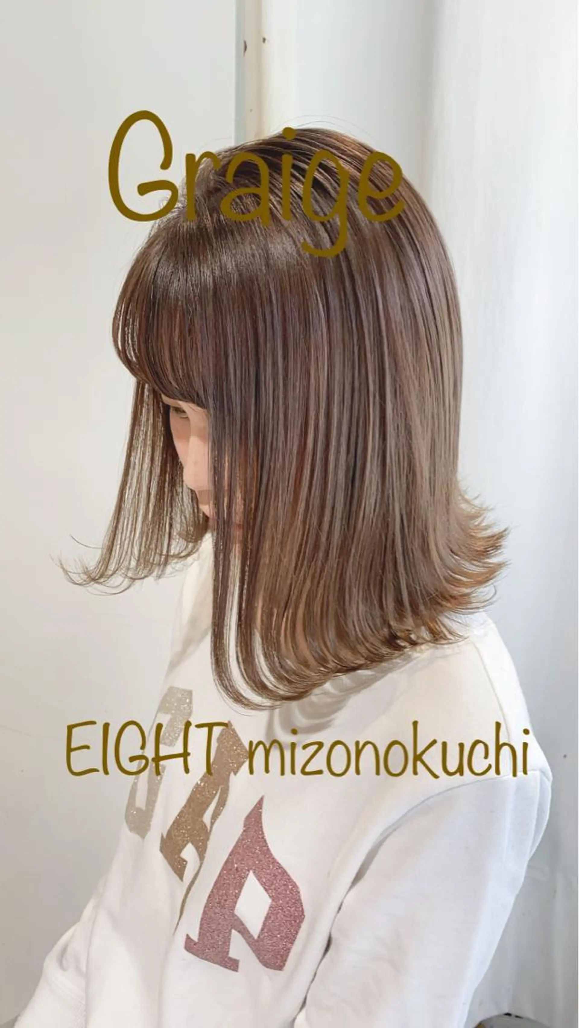 セミロング ショートボブ アッシュ ボブ 外国人風カラー ハイライト メンズツイスパ ショートフクヤマシンのヘアスタイル