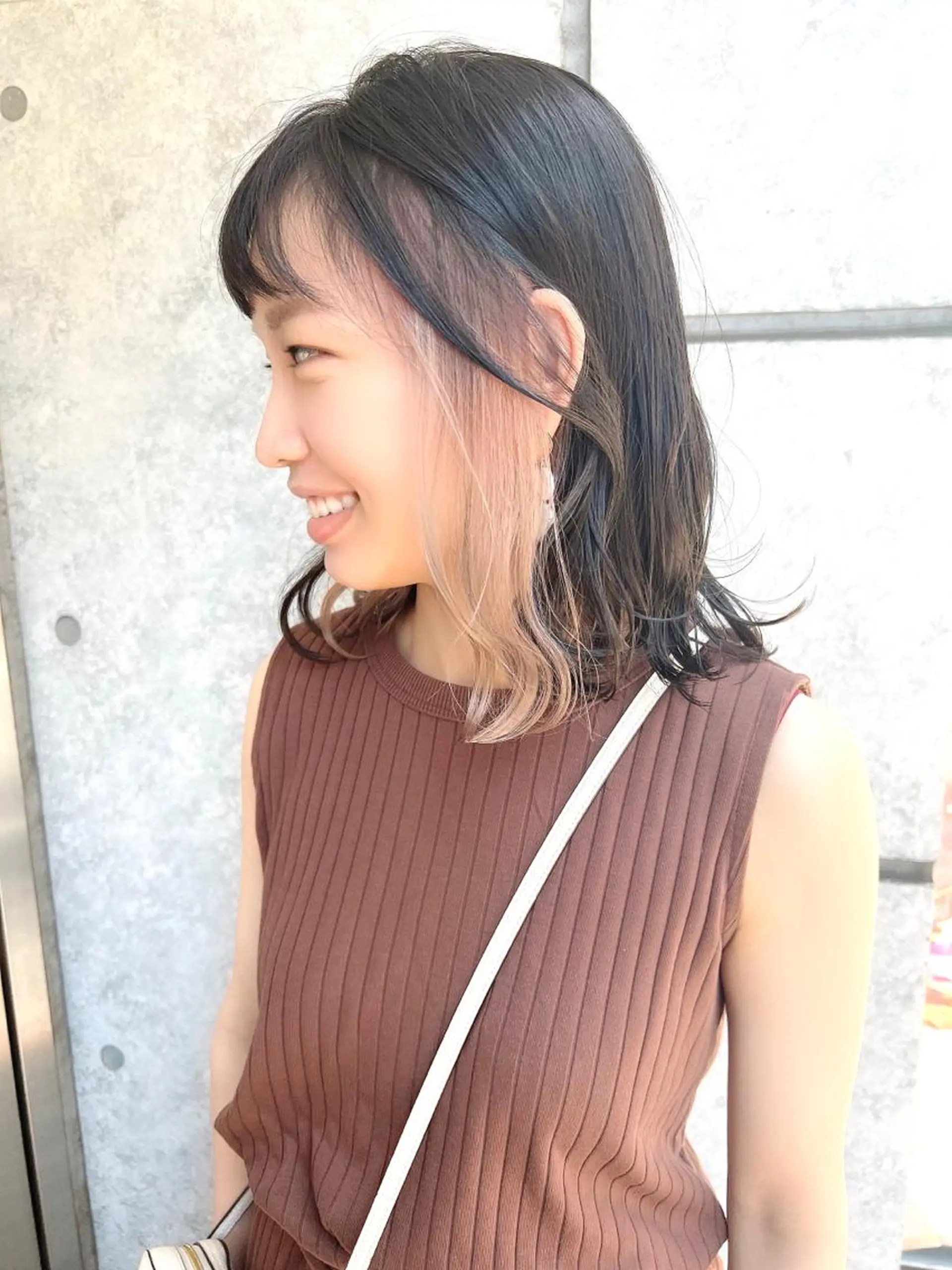 ミディアム カラー カット ヘアカラー トリートメント 癖毛救済✂️ボブ /髪質改善ストレートのヘアスタイル