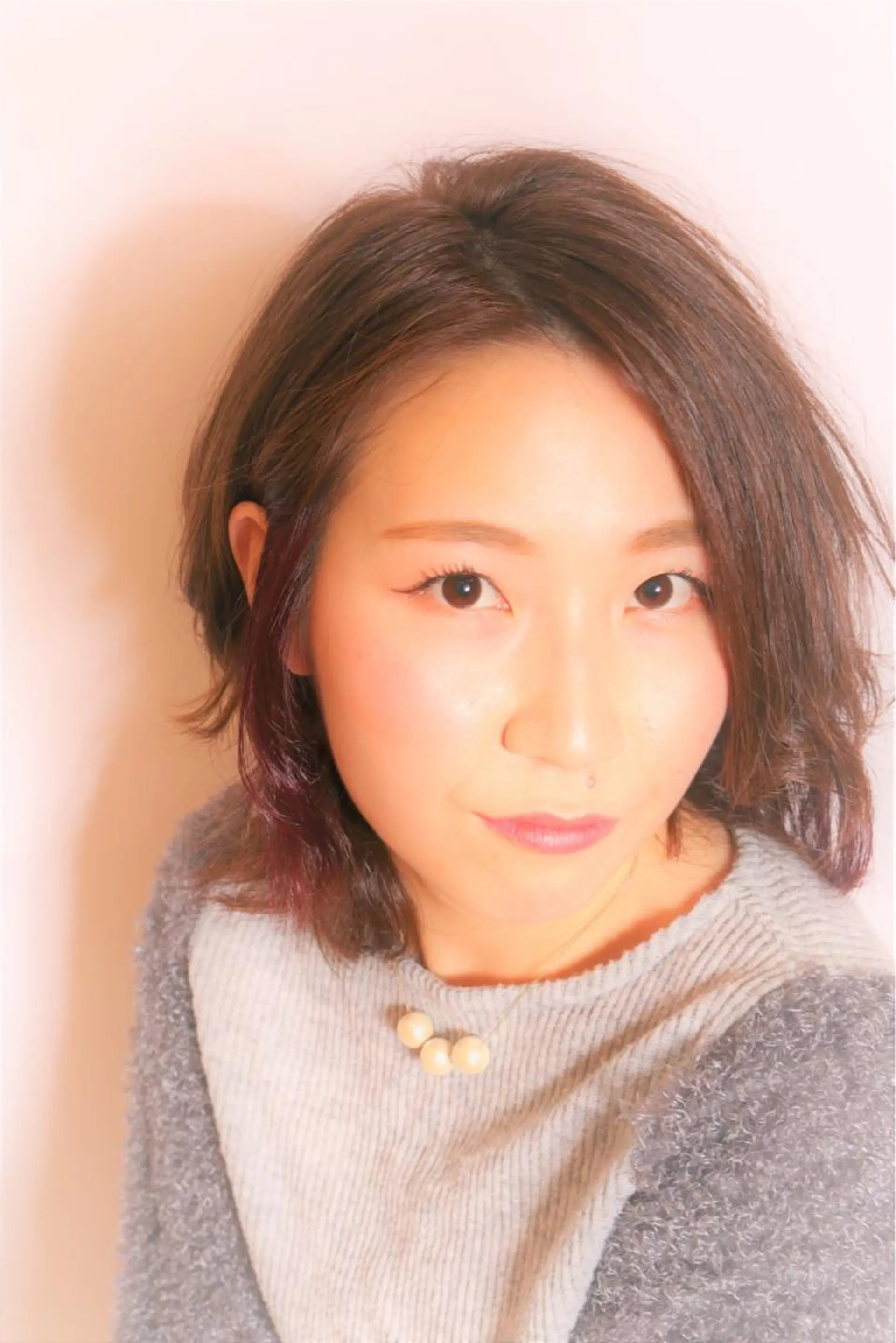 ミディアム セミロング カラー パーマ 小島 脩のヘアスタイル