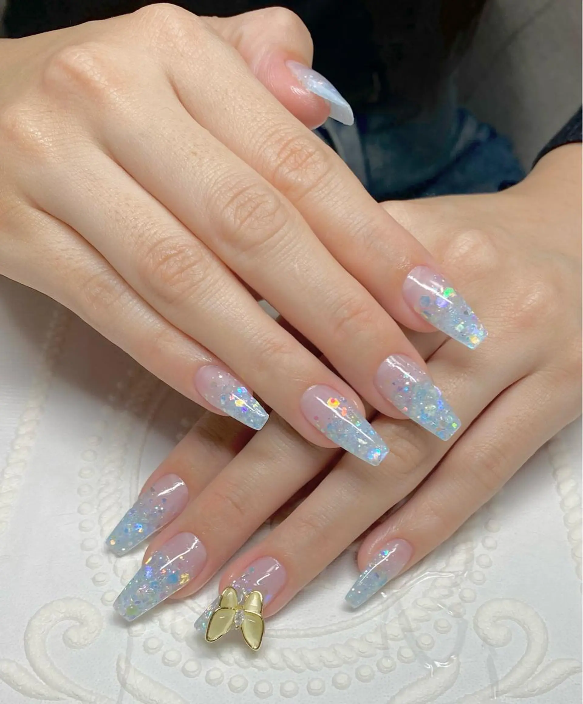 セミロング ネイル ホログラムネイル キラキラネイル ハンドネイル LUNE NAILのその他イメージ