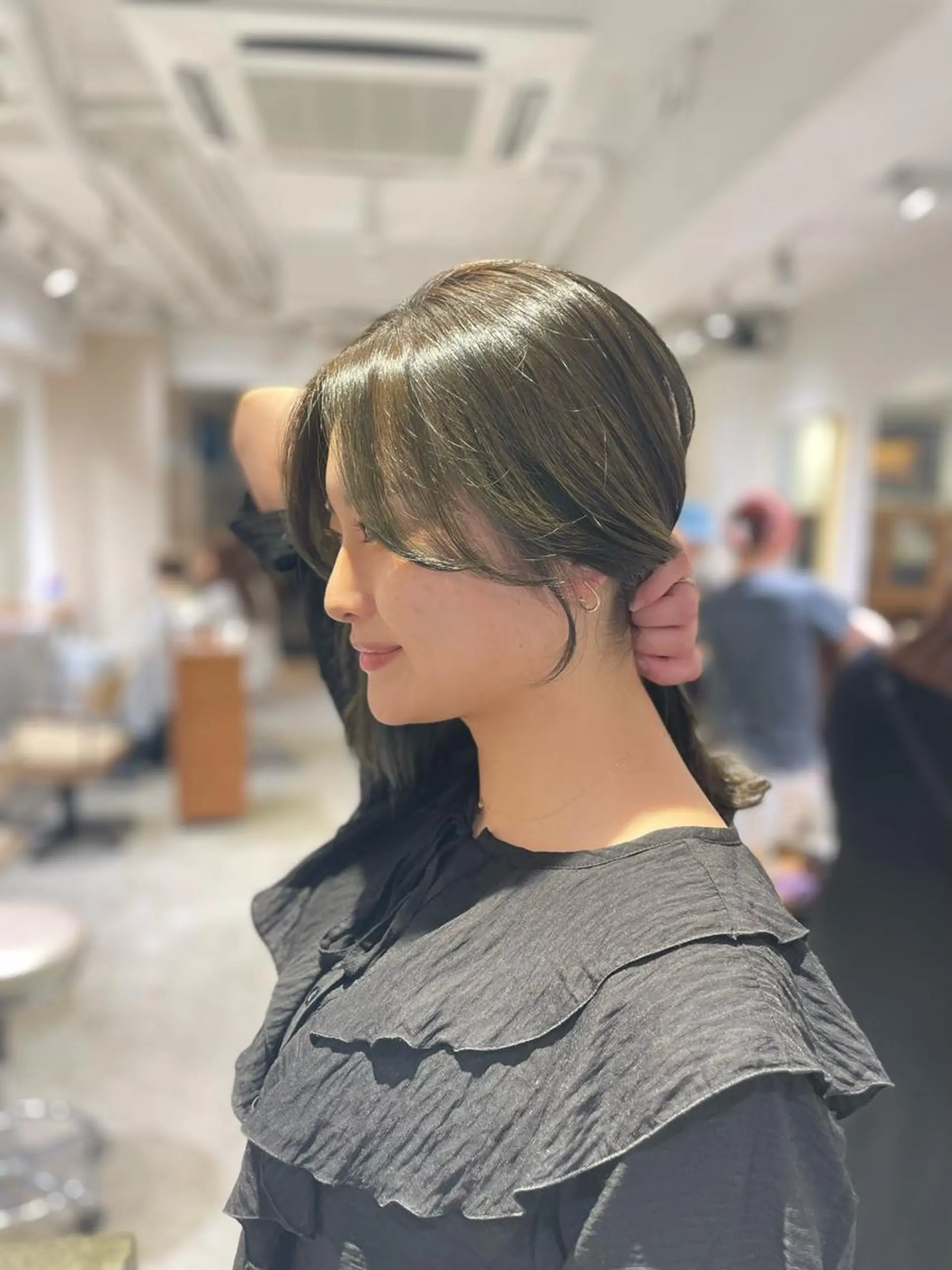 ミディアム 顔周りカット ナガミネアリサ/ 学芸大学/海外ヘアのヘアスタイル