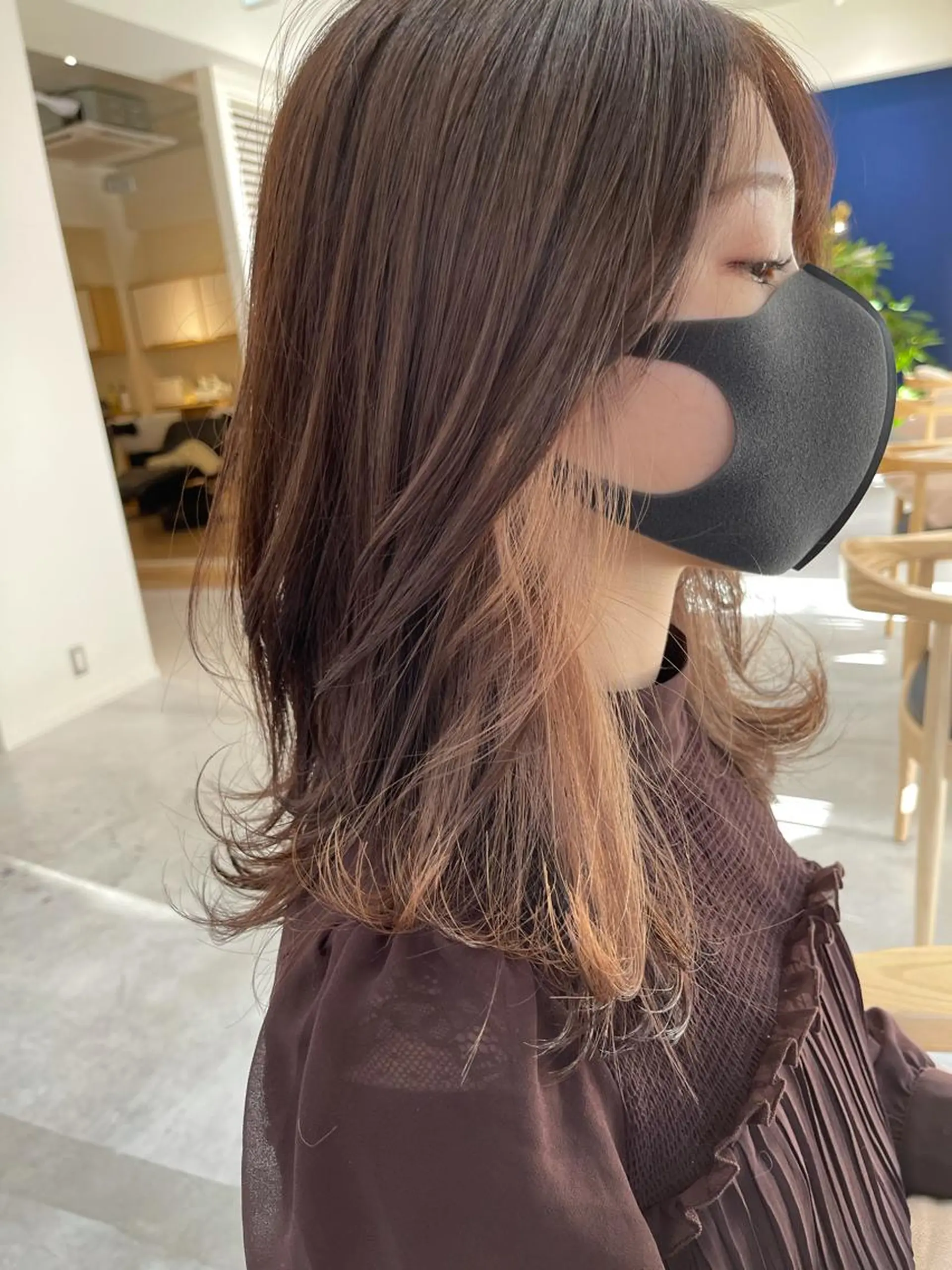 ミディアム カット ヘアカラー トリートメント イメチェンカット✂️ 錦糸町佐藤店長のヘアスタイル