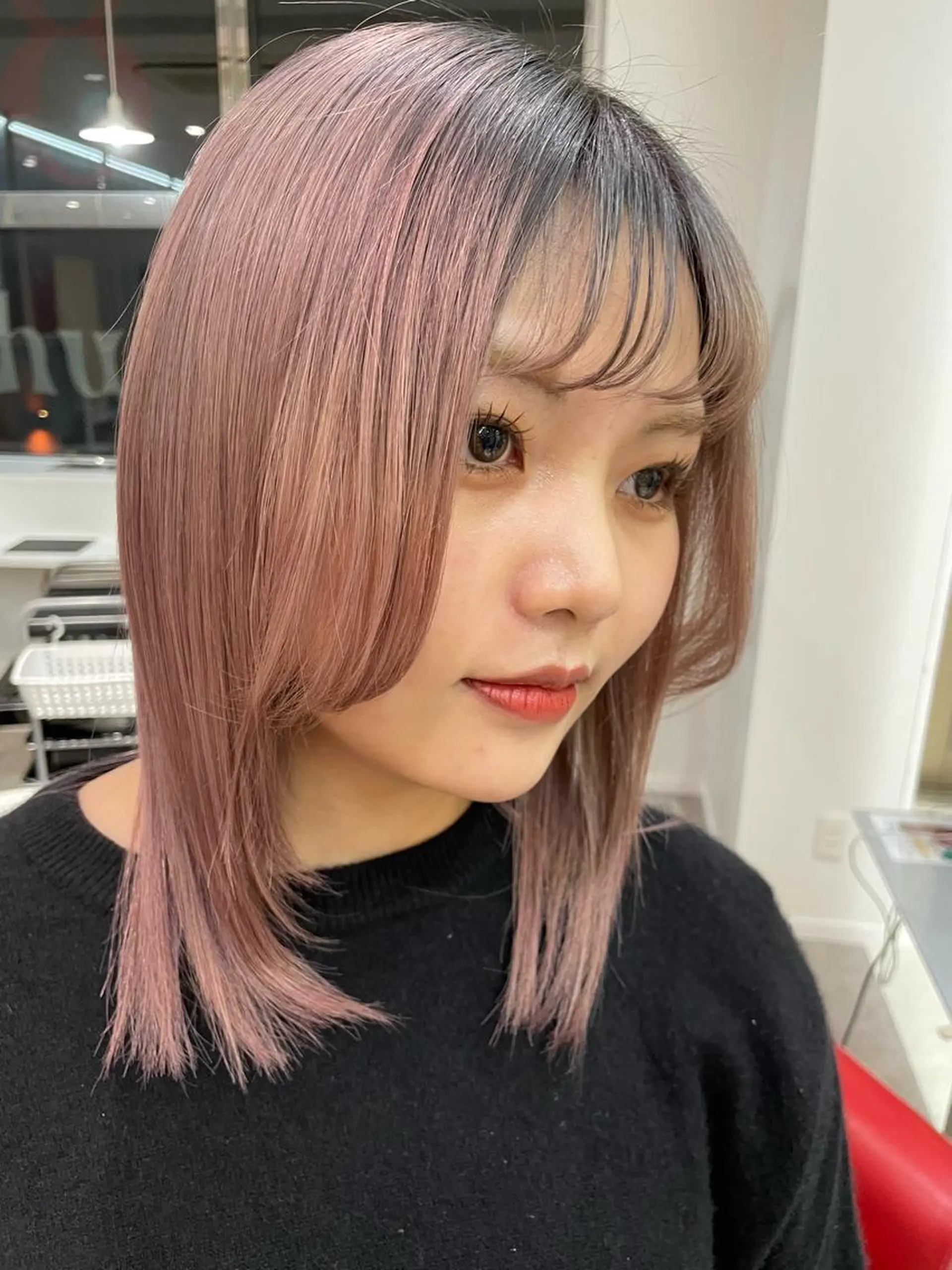 ミディアム カラー ピンクカラー Merlyosaka 早川未来のヘアスタイル