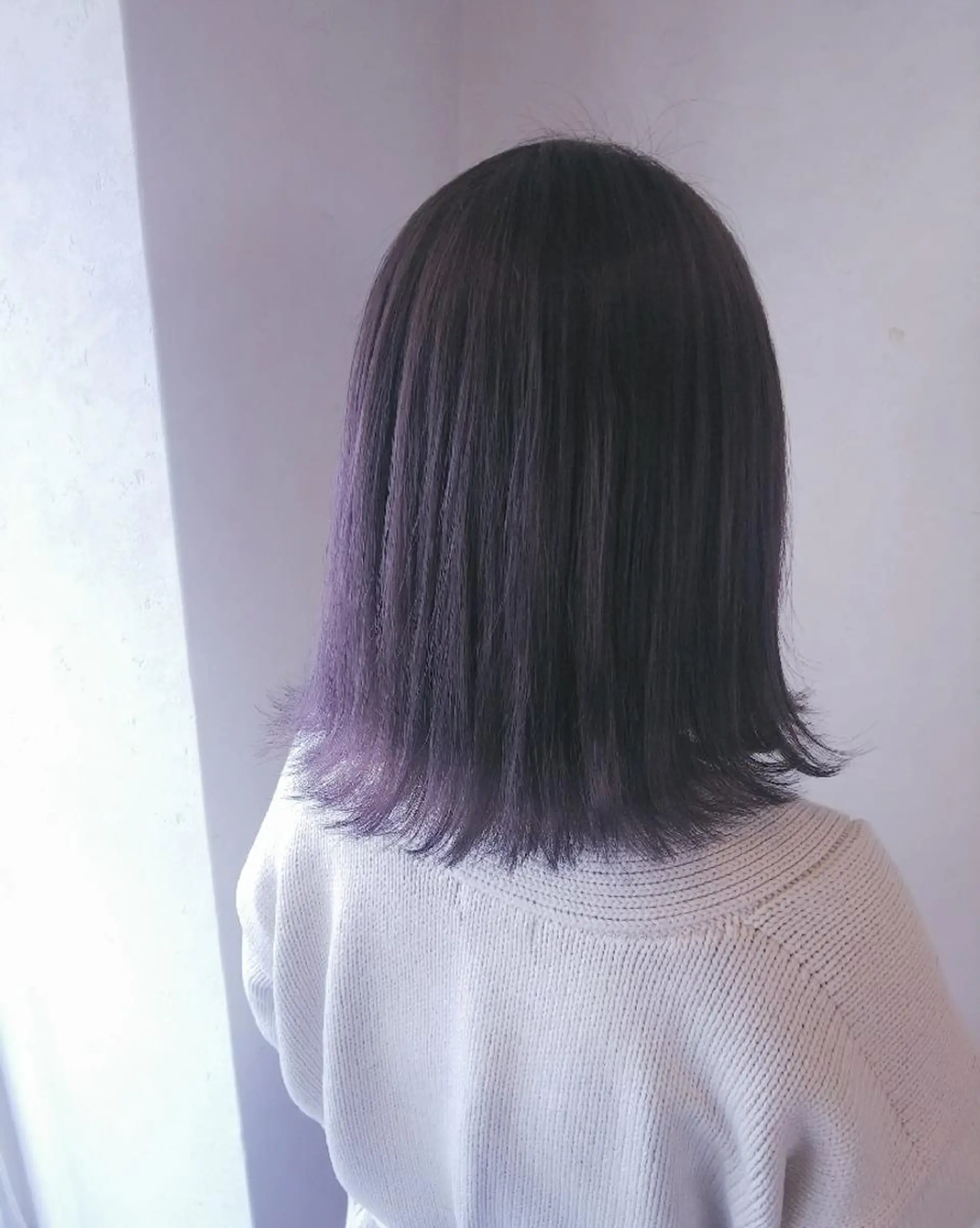 ミディアム カラー グレージュ ラベンダーカラー ラベンダーグレージュ ラベンダーグレー JIL BLAN 京都所属・RU RIのヘアスタイル