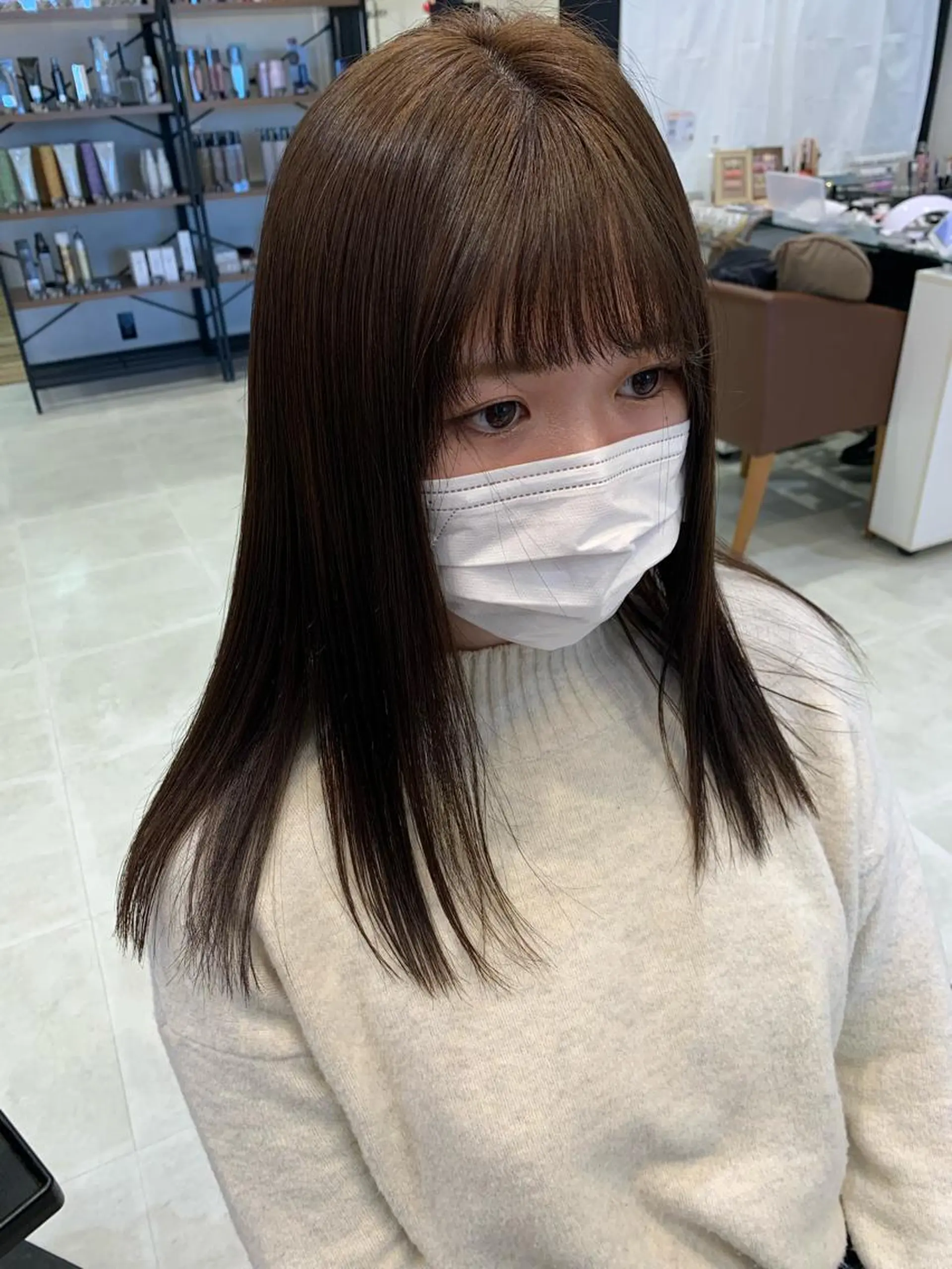 セミロング カラー 黒髪 ヘアカラー ayumi🌈 インナーカラー🌈のヘアスタイル