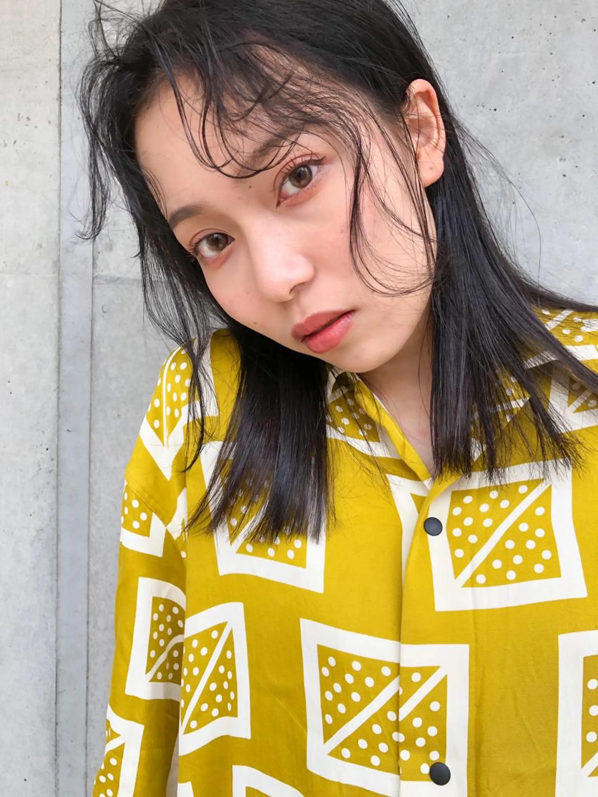 セミロング カット ヘアカラー トリートメント nessヤマサキ リュウタのヘアスタイル