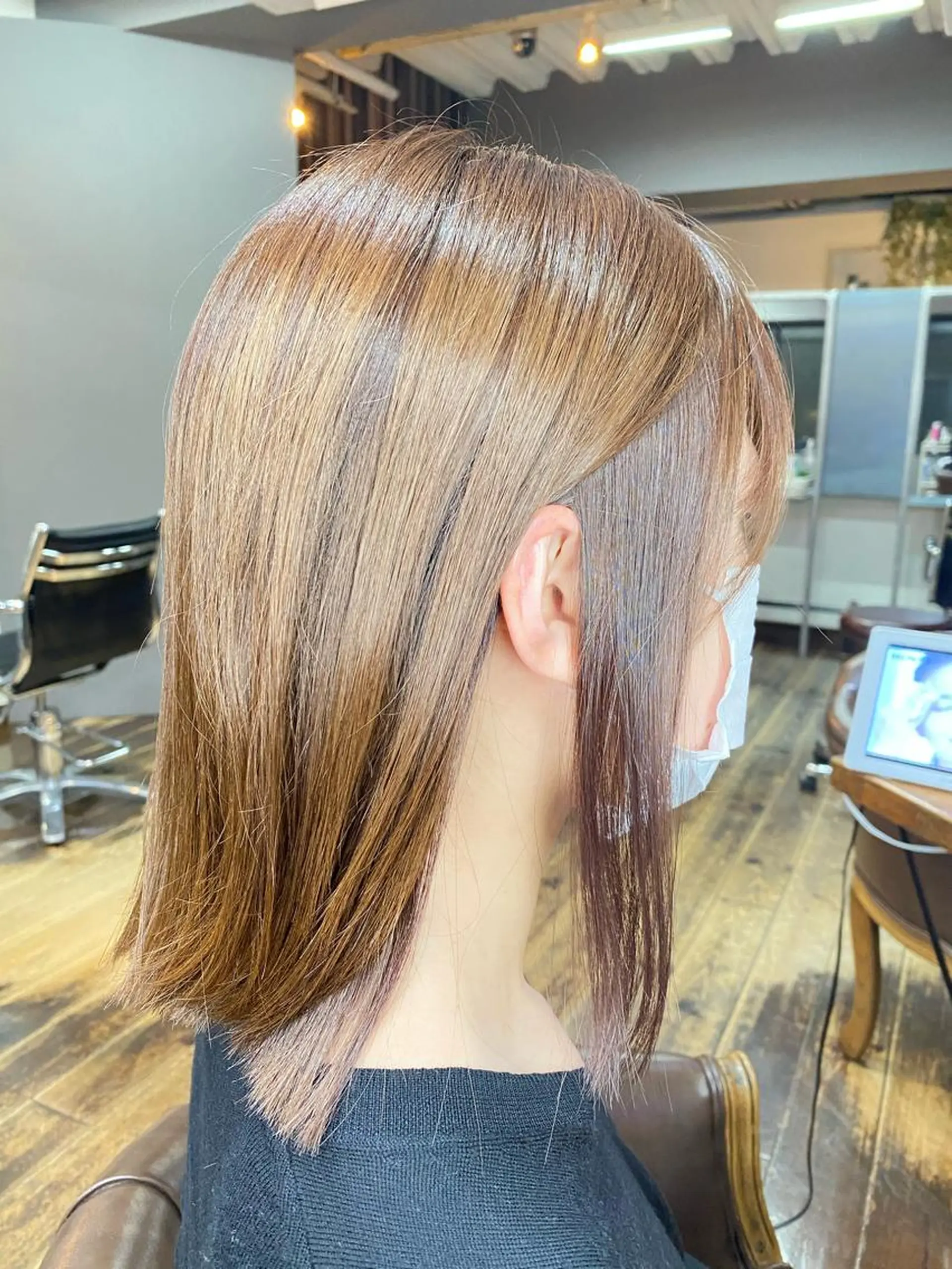 ミディアム カラー ヘアアレンジ イヤリングカラー ボブ ✨前田 優・2拠点✨ ✨恵比寿・札幌店✨のヘアスタイル