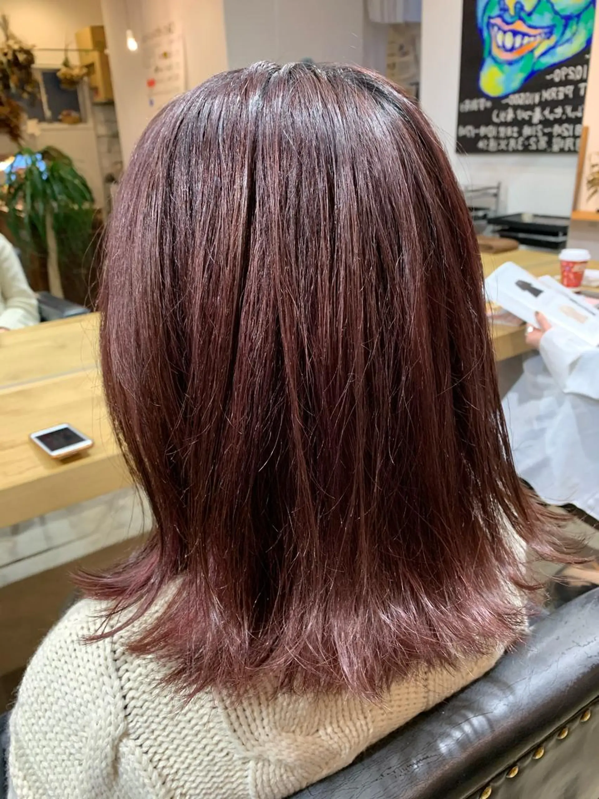 ミディアム カラー ピンクカラー ローズカラー 宮嶋 勇輔のヘアスタイル