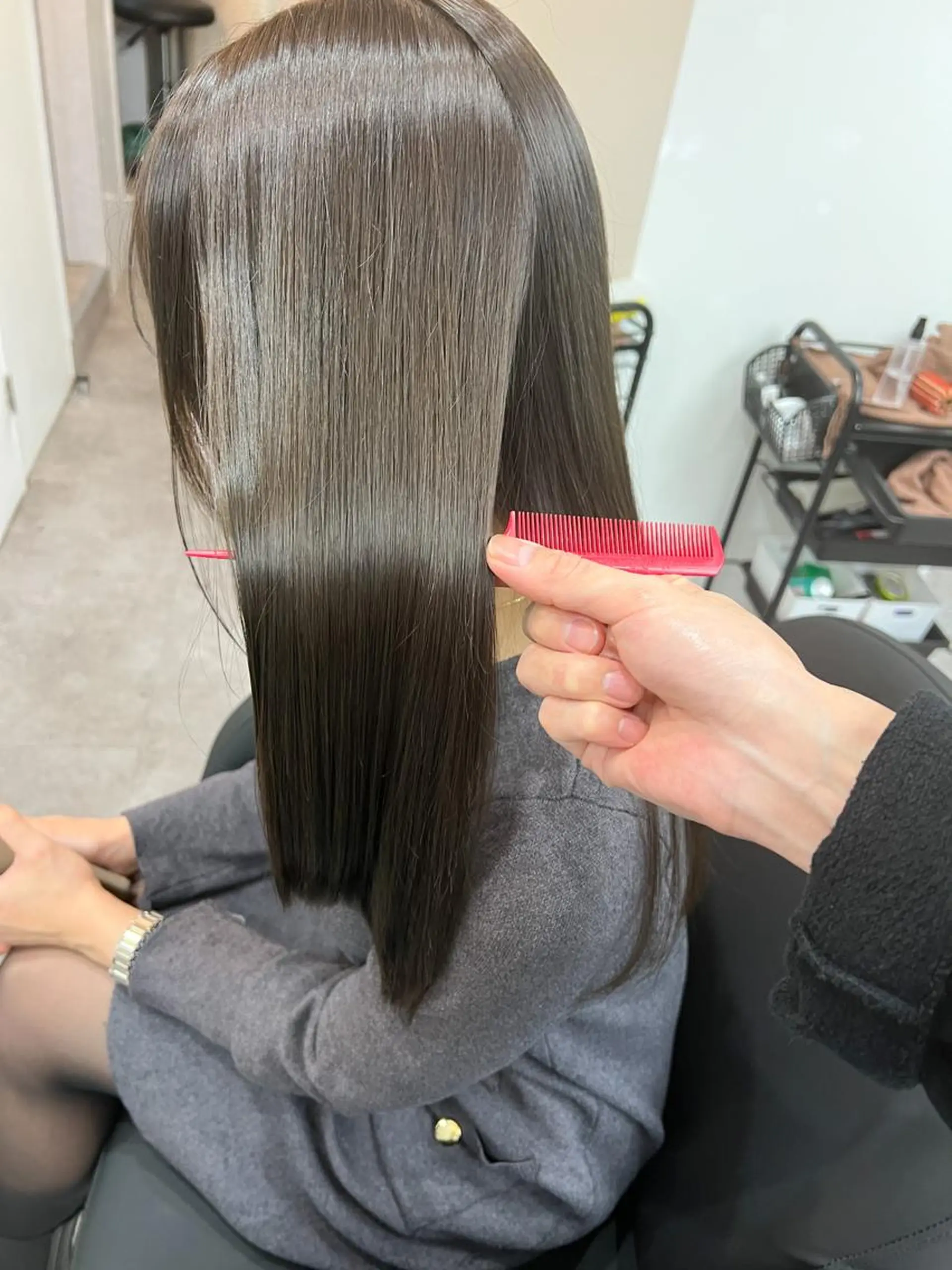 セミロング 髪質改善 トリートメント ヘアカラー トリートメント 銀座/美髪矯正カラー 髪質改善特化🍎のヘアスタイル