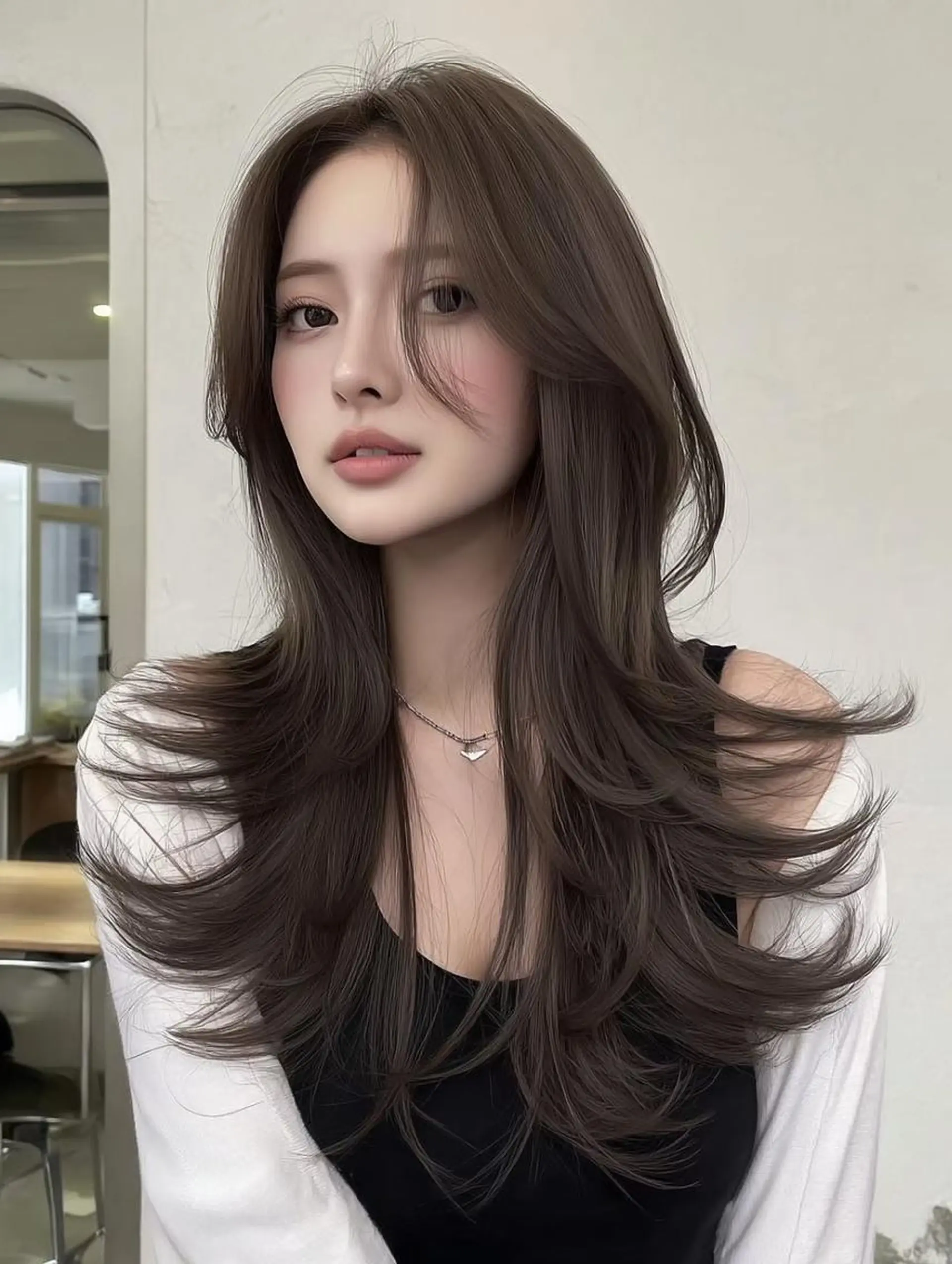 ロング カット ヘアカラー 酸性ストレート/ 髪質改善/イソヤトモのヘアスタイル