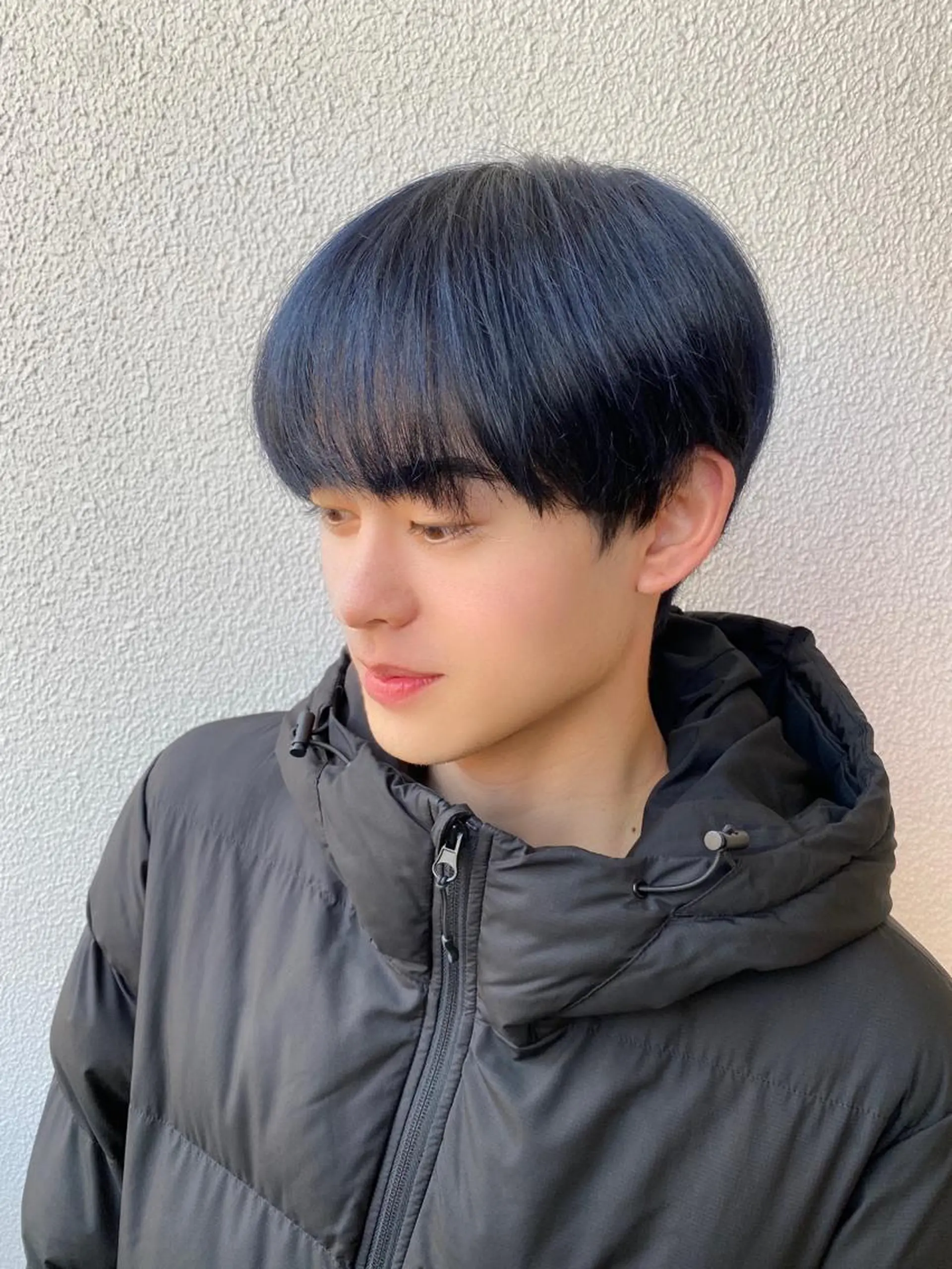 ミディアム カラー メンズ メンズブリーチ ブリーチ ネイビーカラー 柳澤 和也のヘアスタイル