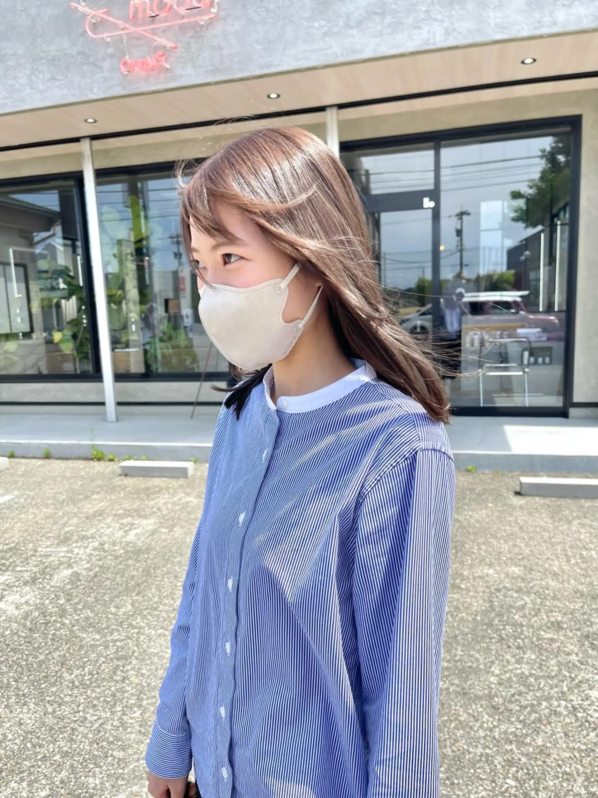 ミディアム カラー カット ヘアカラー トリートメント 一ノ瀬 暁のヘアスタイル