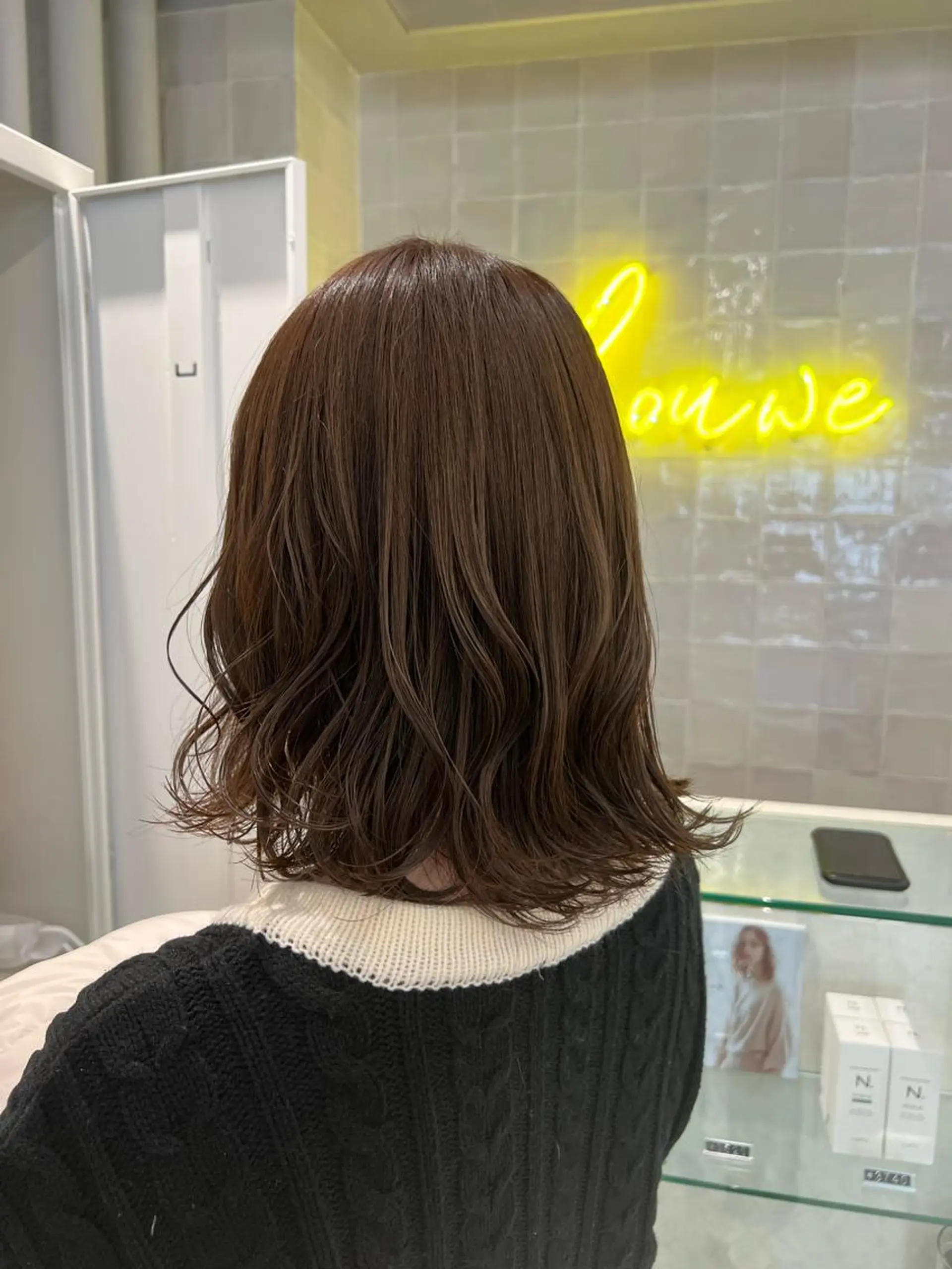 ミディアム カラー ベージュカラー 韓国ヘア☁️ mitsukiのヘアスタイル