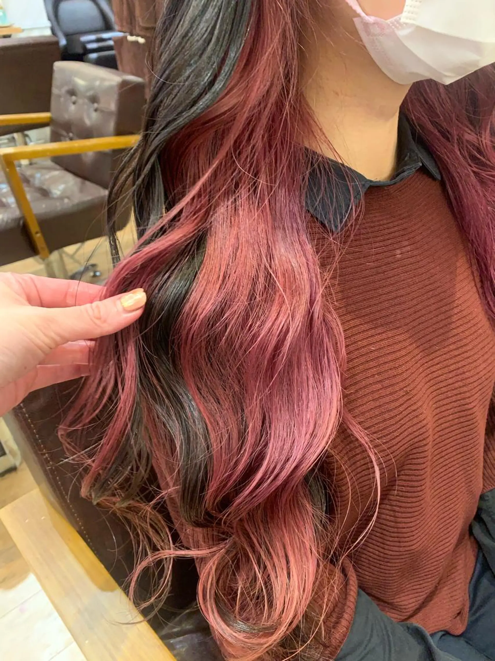 セミロング 淡色ふんわりhair 新宿satomiのヘアスタイル