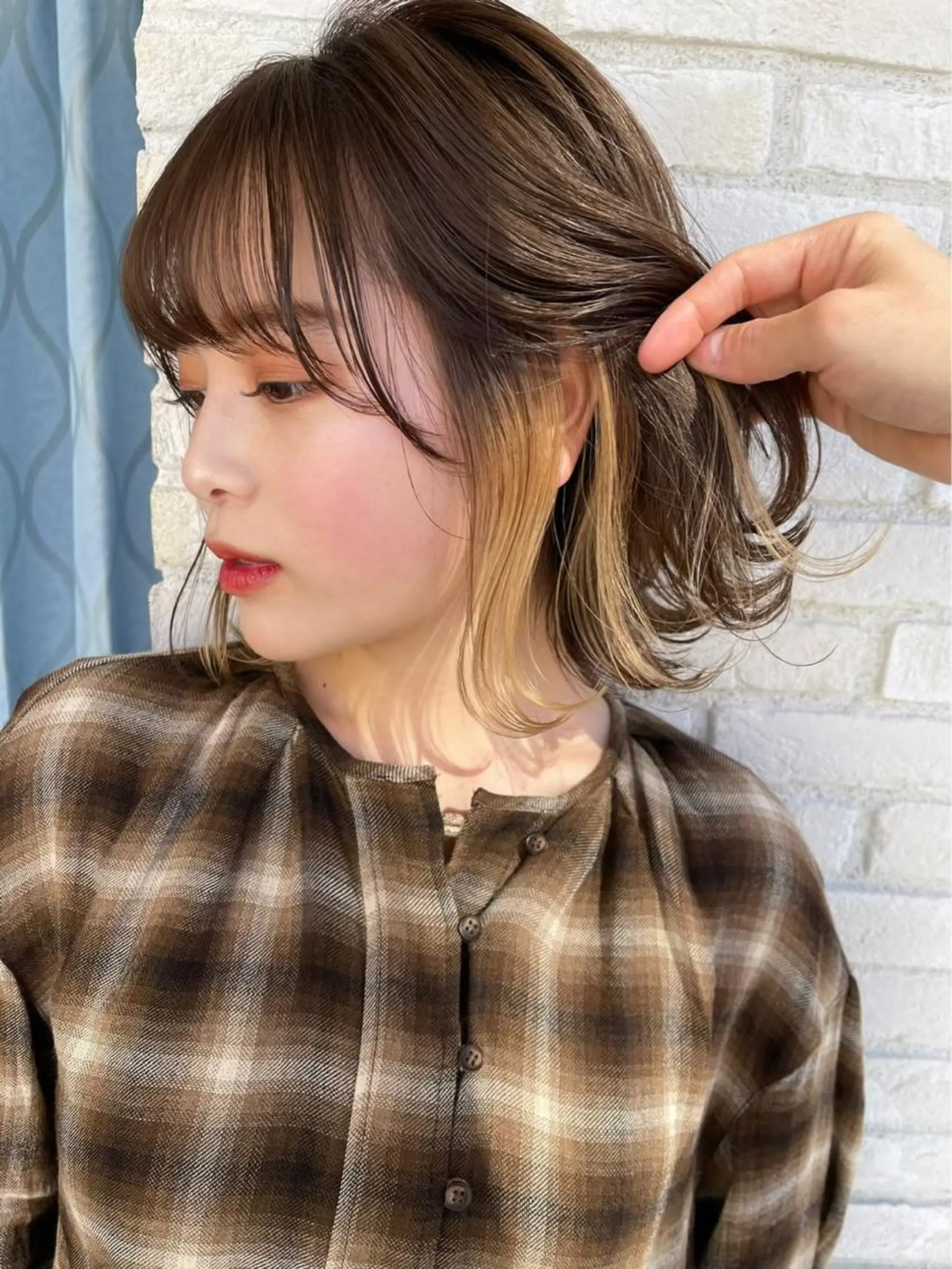 ショート イエローカラー ヘアカラー トリートメント ボブ/くびれボブ/ 髪質改善/Ru-kaのヘアスタイル