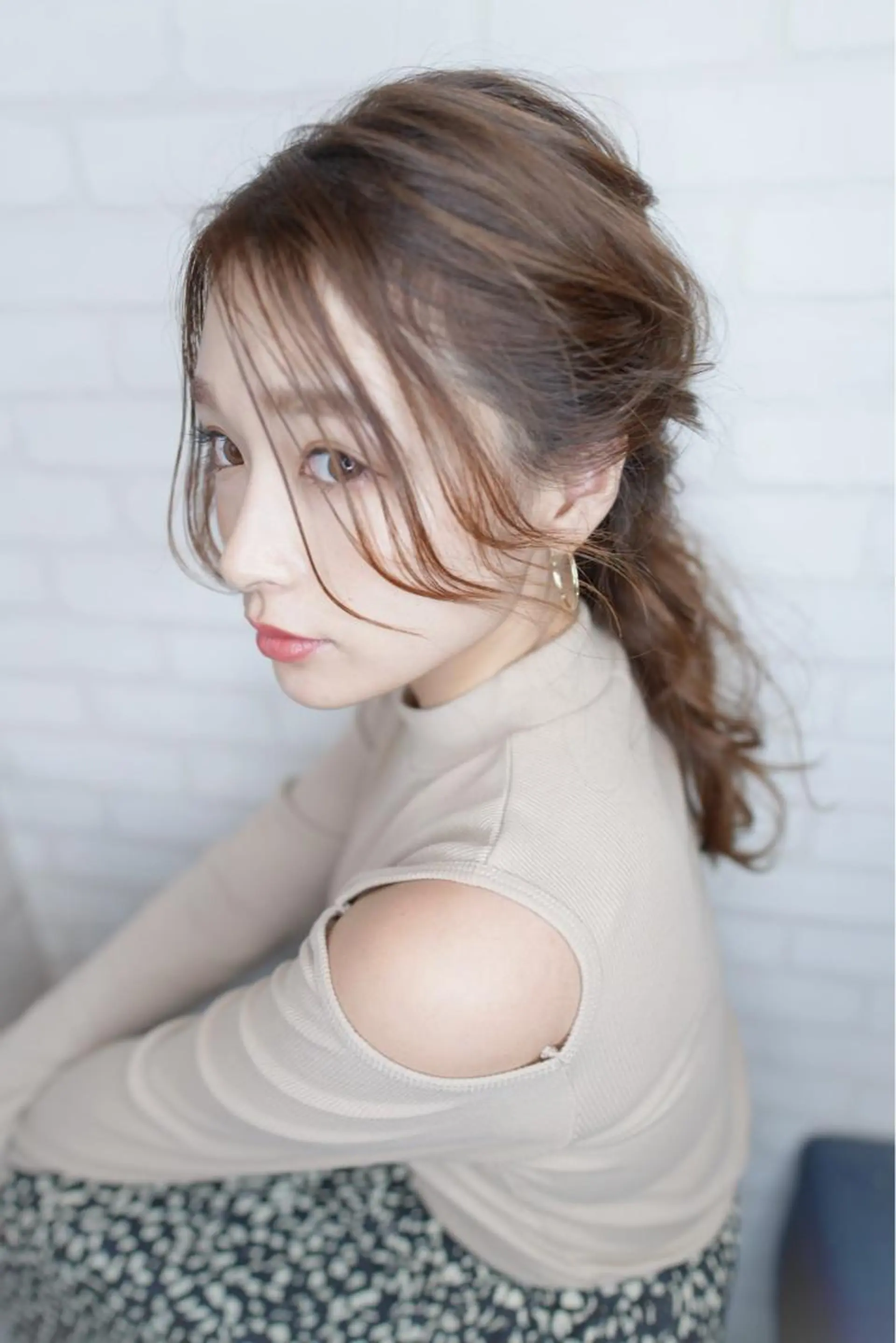 ミディアム ヘアアレンジ カット ヘアカラー トリートメント ヘッドスパ premier modelsのヘアスタイル