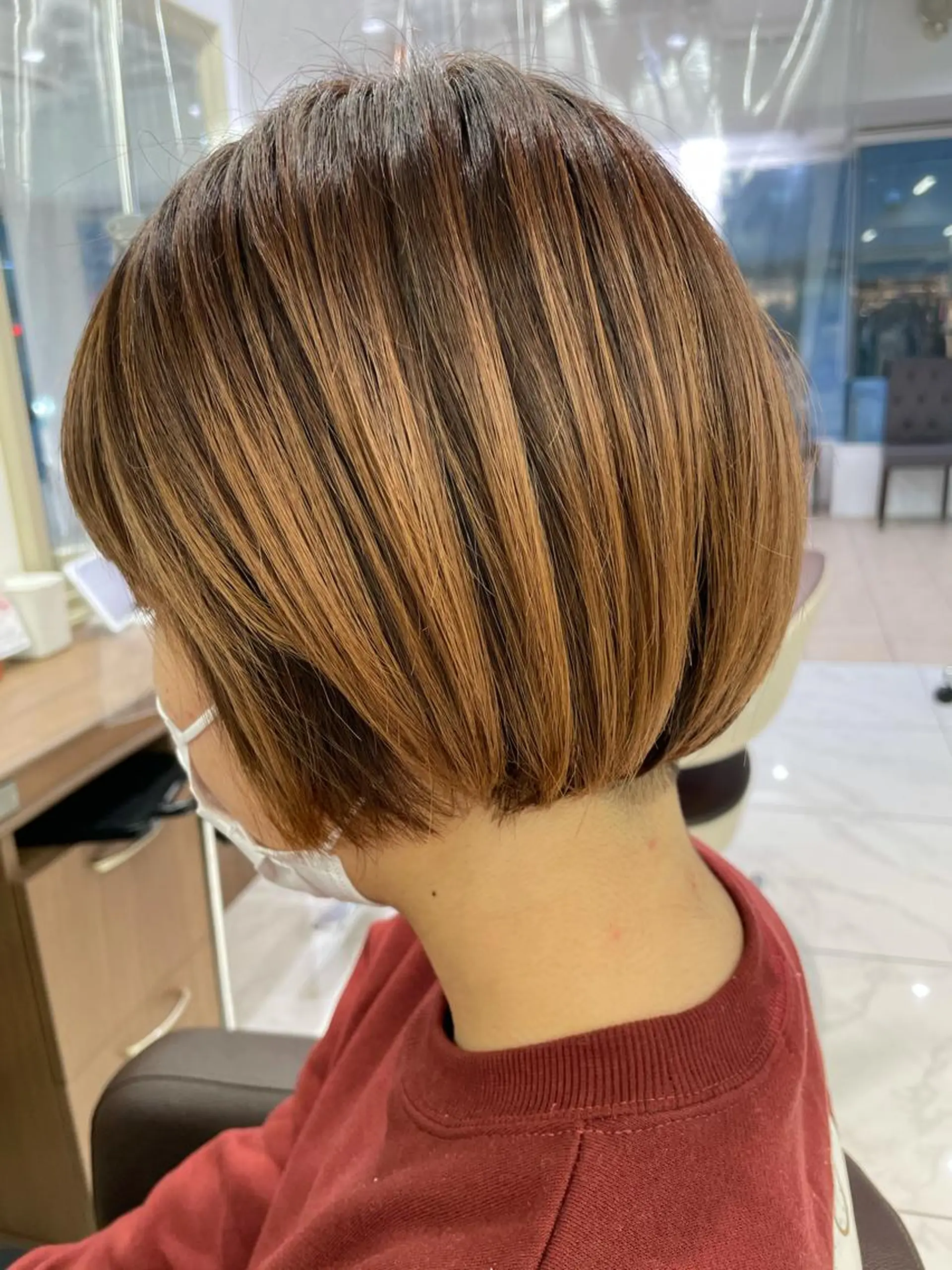 ショート パーマ ボブ 福島成美/髪質改善 縮毛矯正/カラーのヘアスタイル