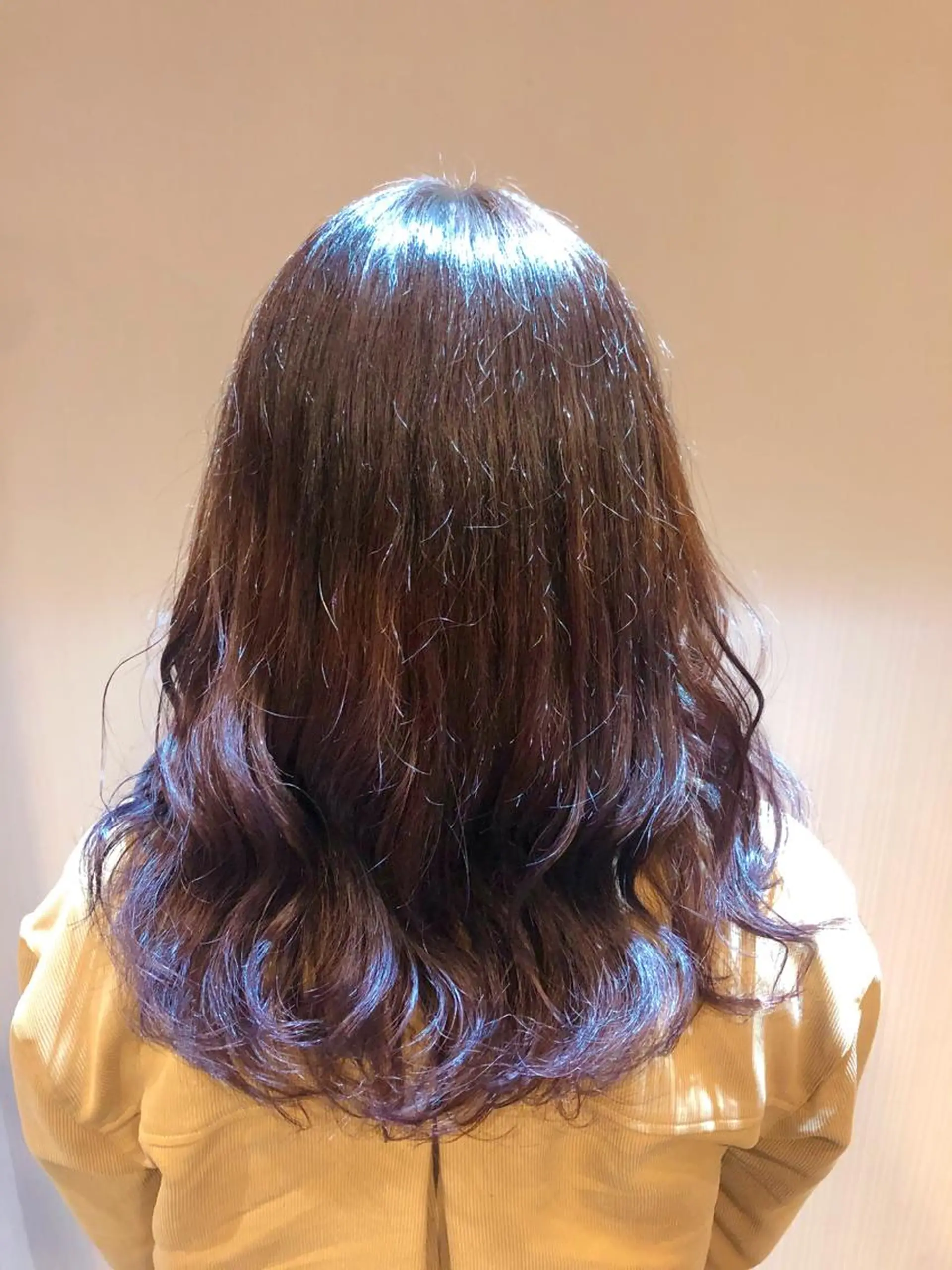 セミロング カラー グラデーションカラー パープルカラー 新井 友菜のヘアスタイル