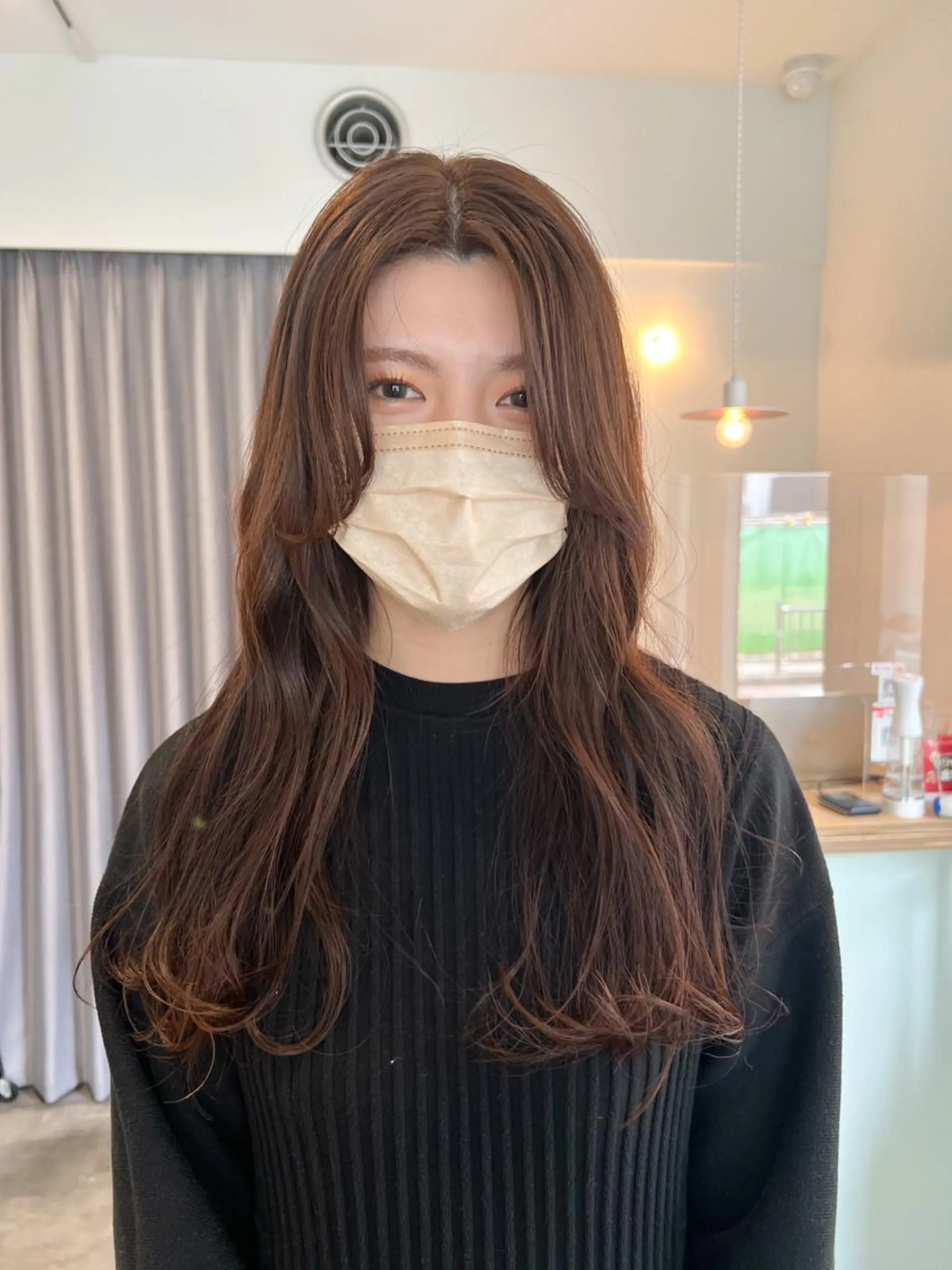 セミロング カラー カット ヘアカラー トリートメント ミディアムパーマ /癖毛パーマのヘアスタイル