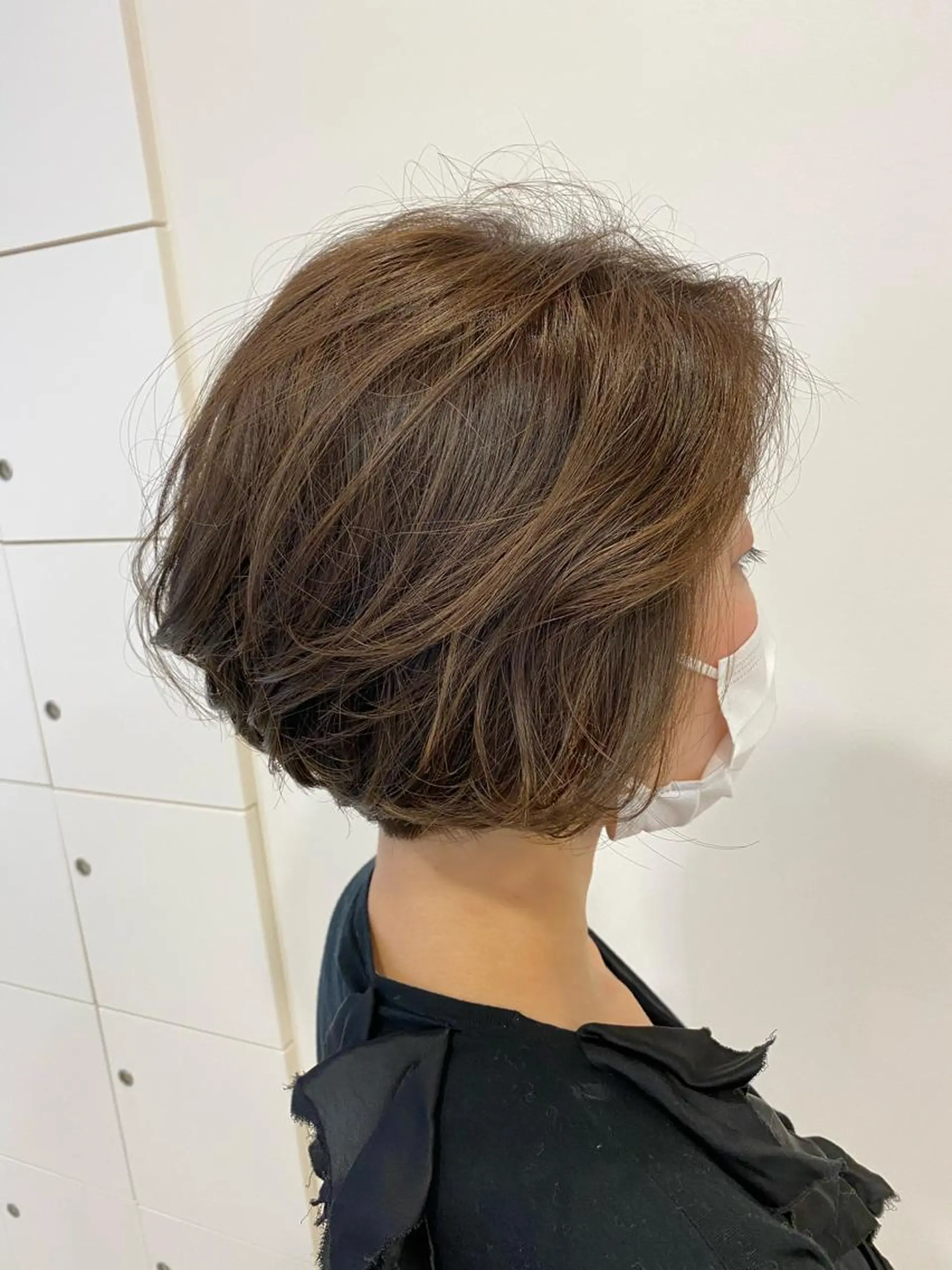 ショート ボブ ハイライト 藤原 克宏のヘアスタイル