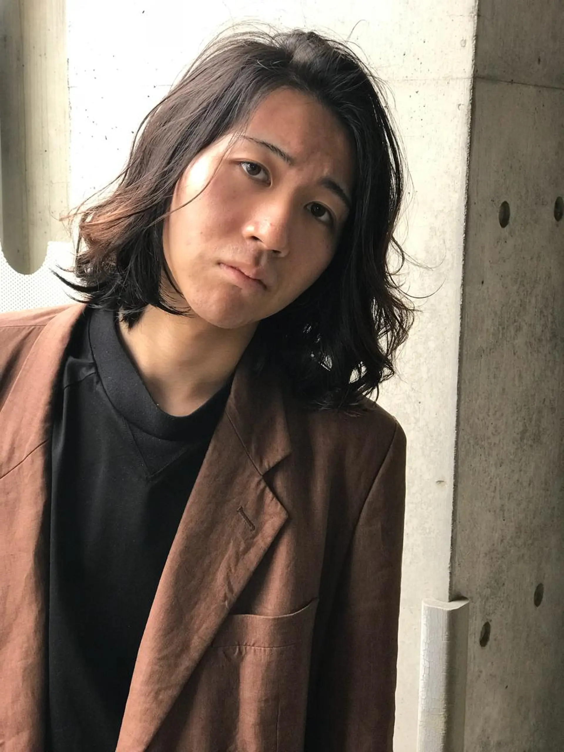 ミディアム パーマ メンズ 及川 光のヘアスタイル