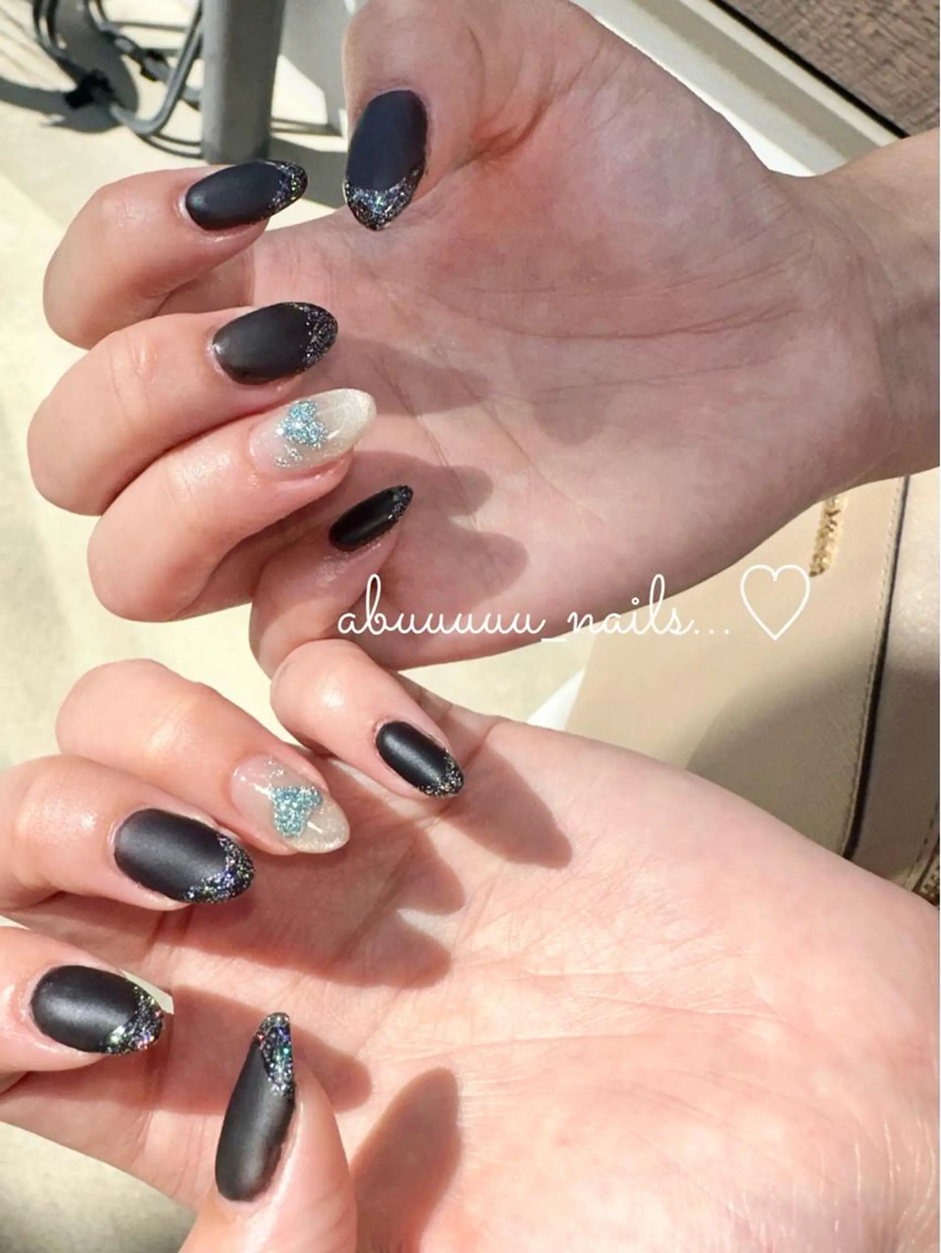 ネイル フラッシュネイル ハート マットネイル ぷっくりネイル ハンドネイル abuuuuu nailsのネイルデザイン