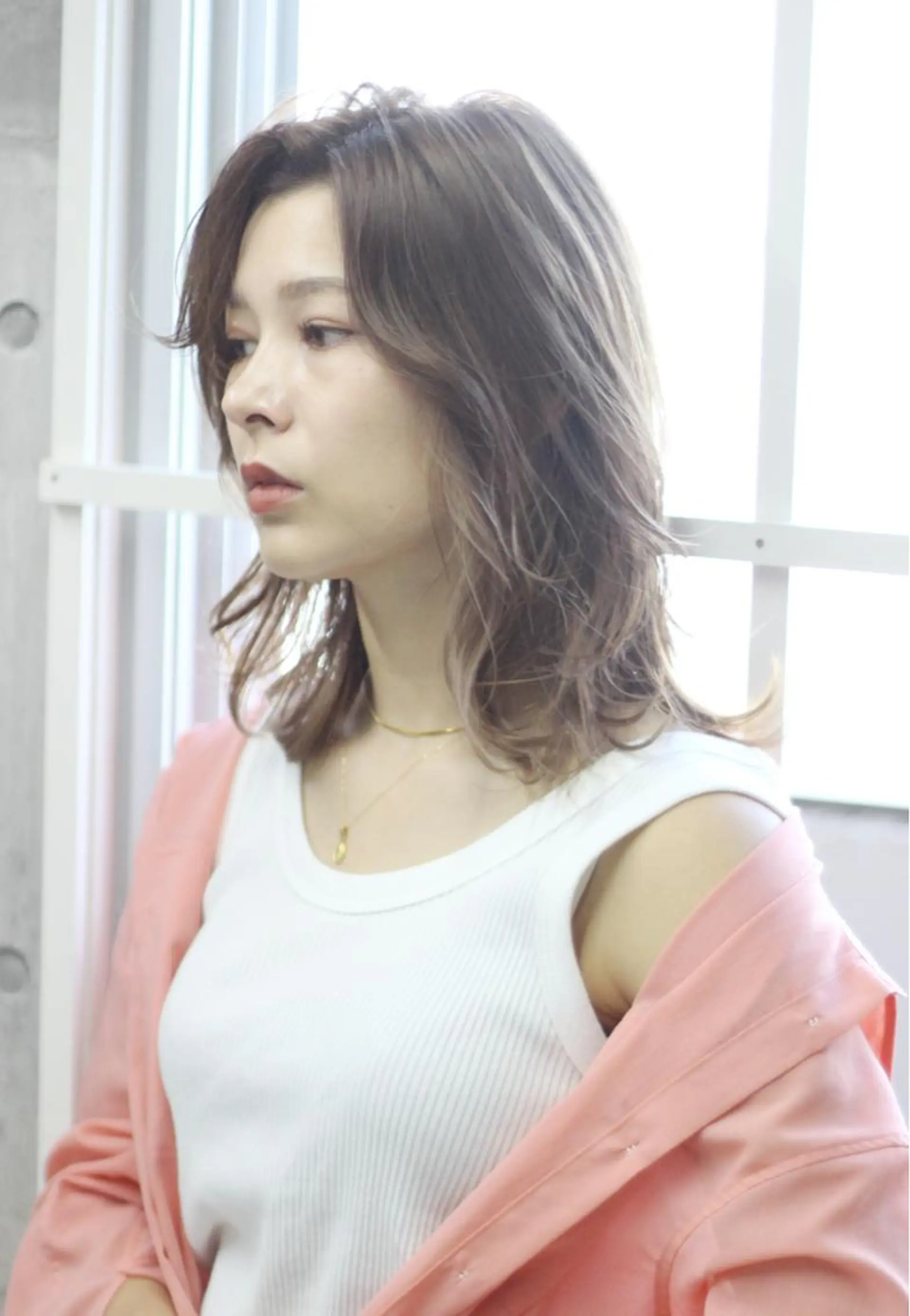 ミディアム カラー ヘアアレンジ N/デザインカラー 🌿ナギのヘアスタイル