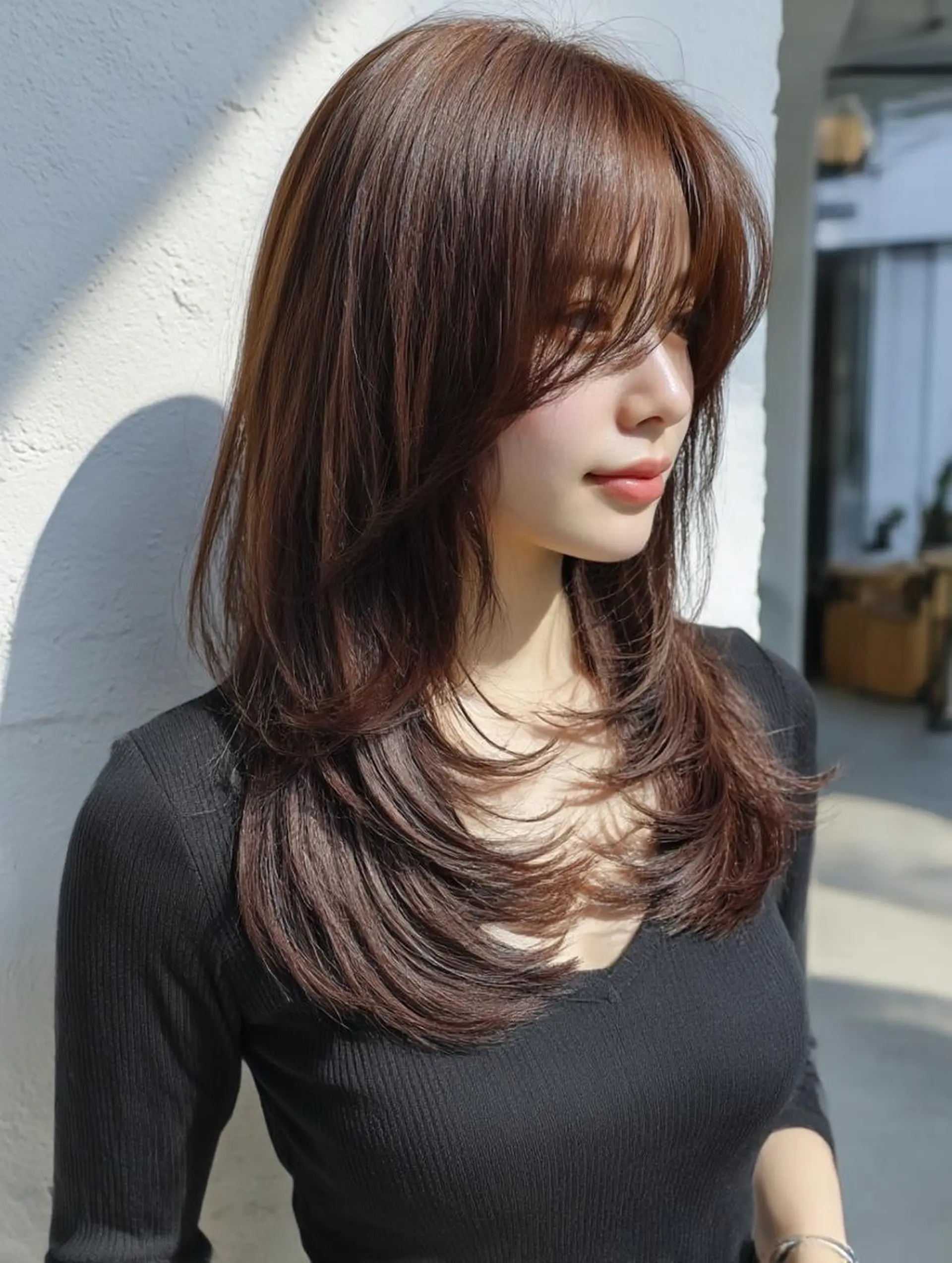 ミディアム ヘアカラー トリートメント TELAHAIR 髪質改善特化型サロンのヘアスタイル