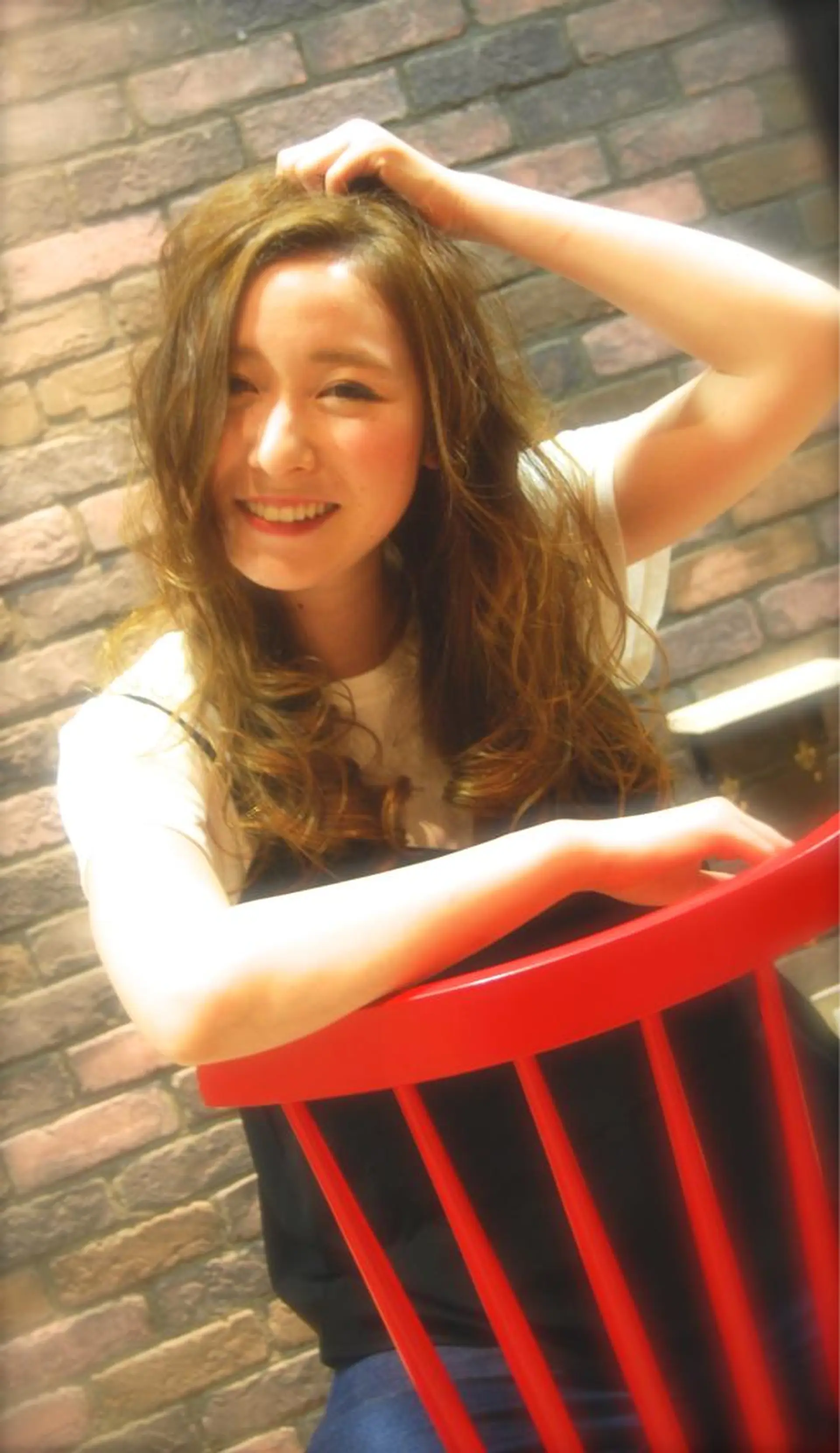 ロング カラー パーマ 松尾謙佑【ハイライト LEDエクステ】のヘアスタイル