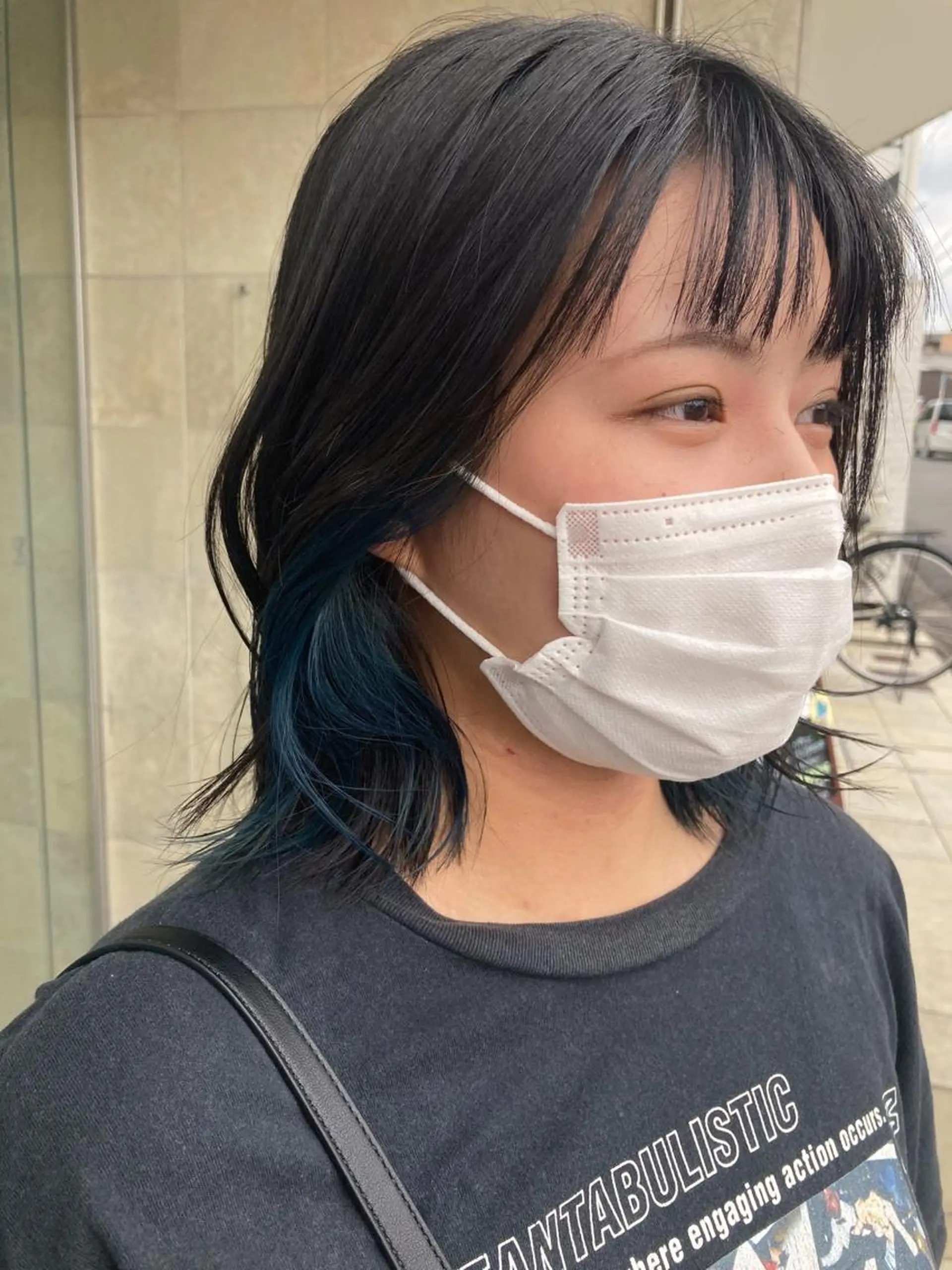 ミディアム カラー ブルーカラー インナーカラー 田中 あかねのヘアスタイル