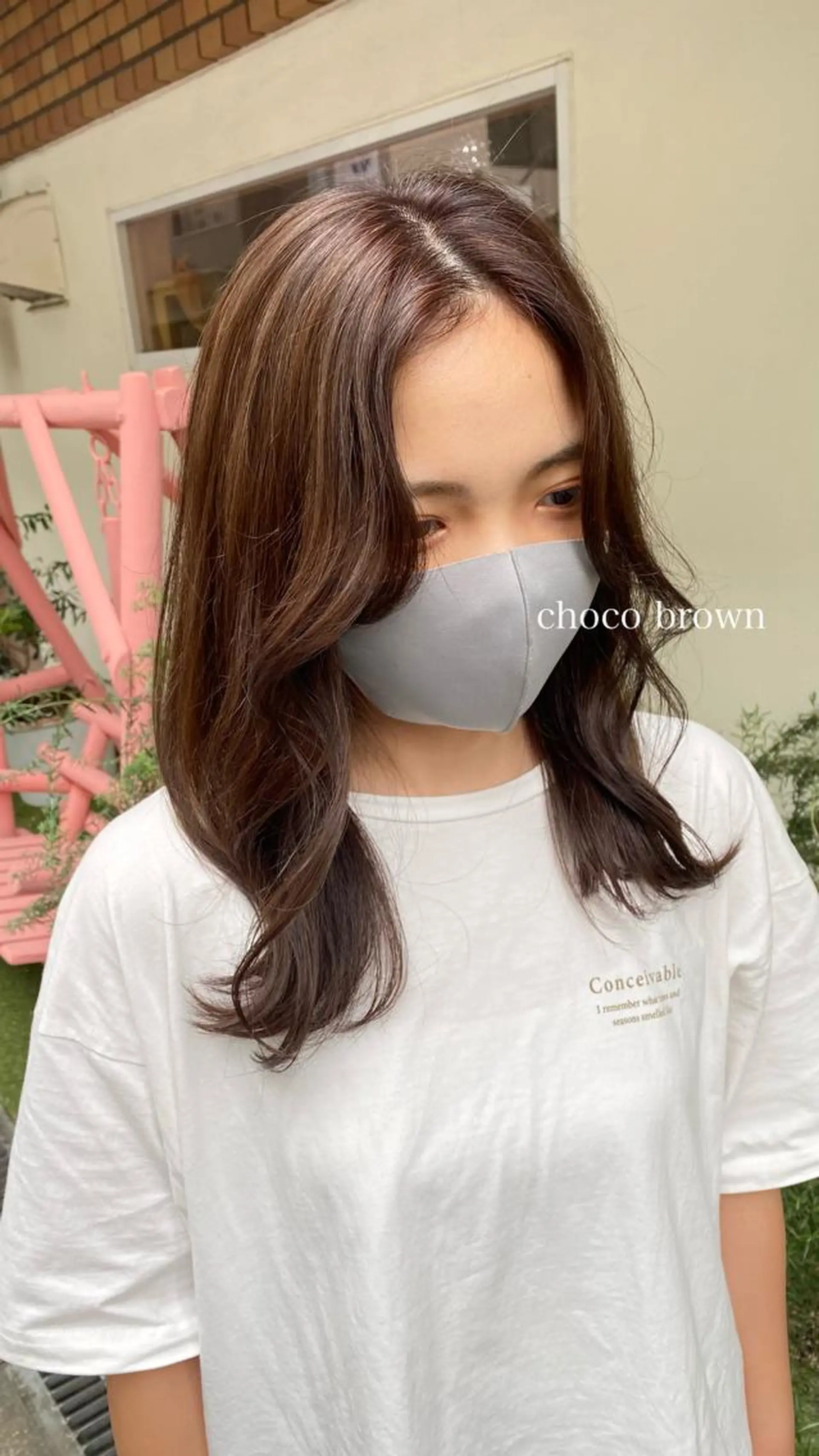 ミディアム カラー ヘアアレンジ 顔周りカット あおい 🍒暖色カラーのヘアスタイル