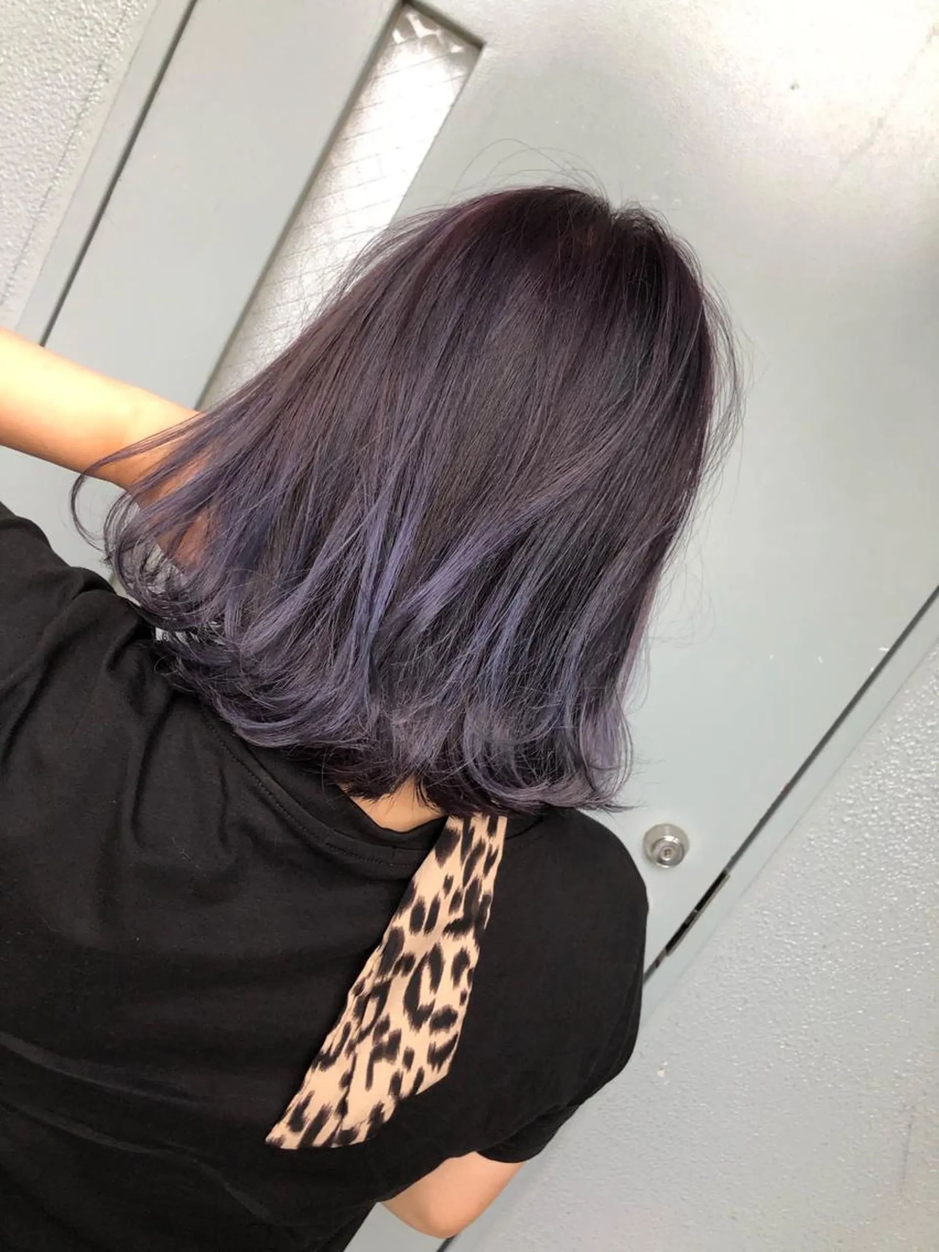 ミディアム カラー ブルーカラー ブルーパープル パープルカラー ヘアカラー PSY(サイ)池袋 金田尚久🎨のヘアスタイル