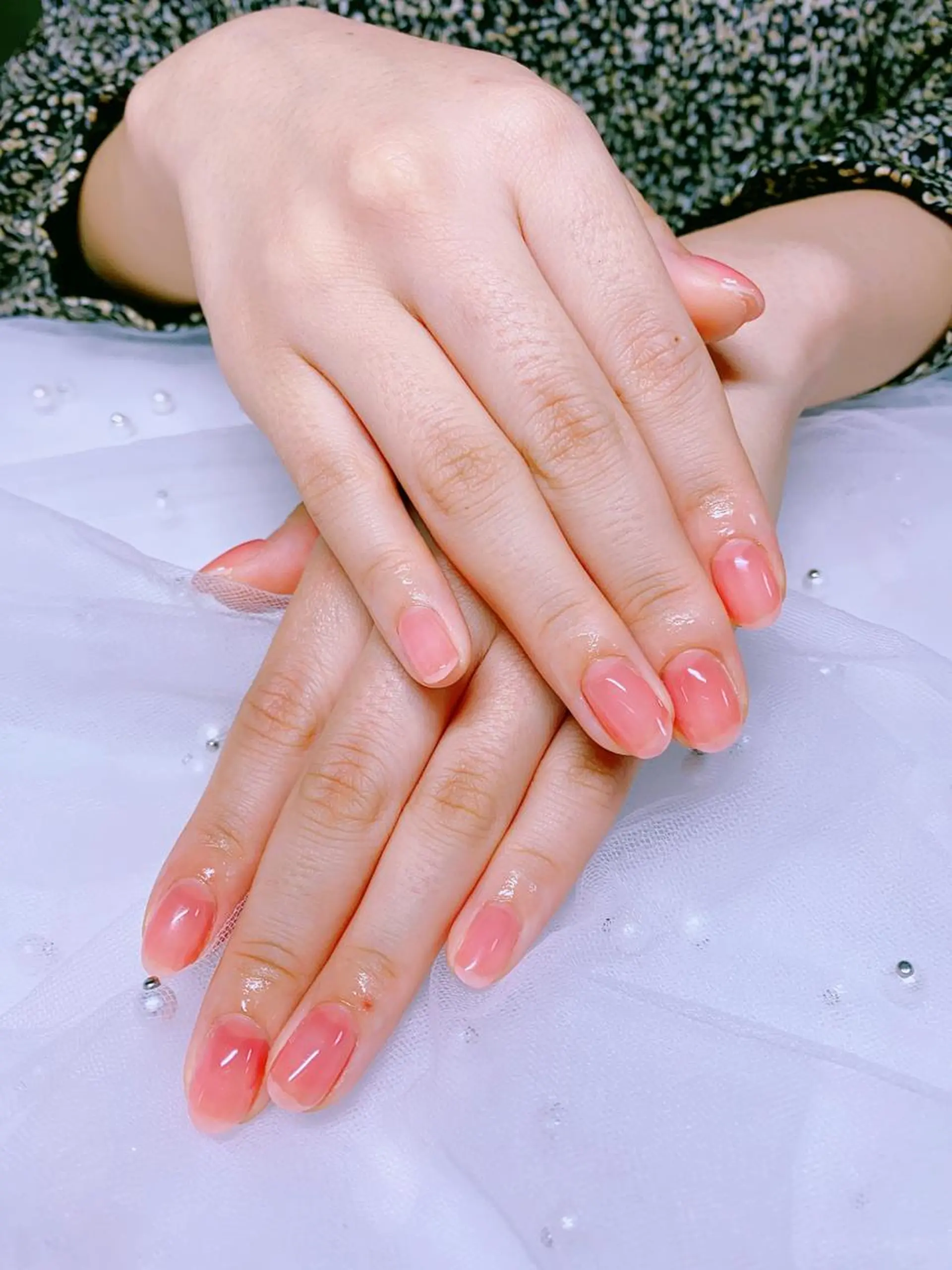 ネイル クリアネイル ガーリー ピンク ジャスミン ネイルサロンのネイルデザイン