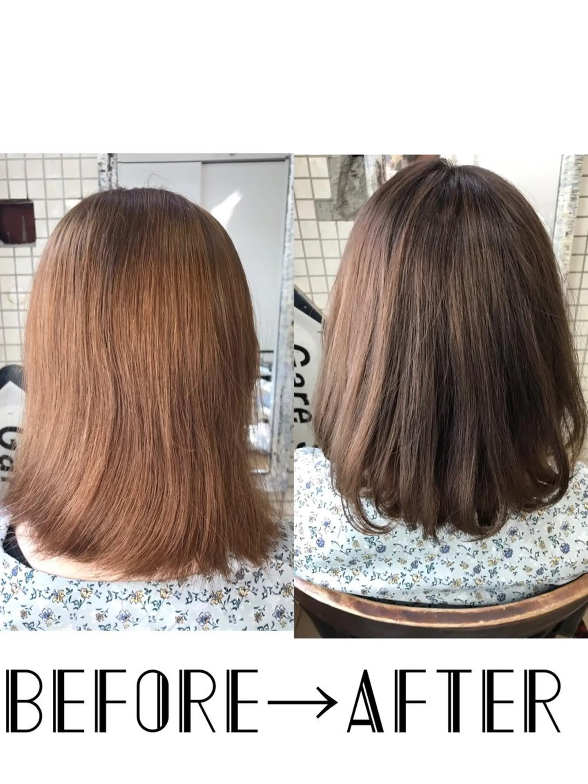 カラー ベージュカラー ブリーチ 卒業式のヘアスタイル 髪質改善＆縮毛矯正 三上大地のヘアスタイル