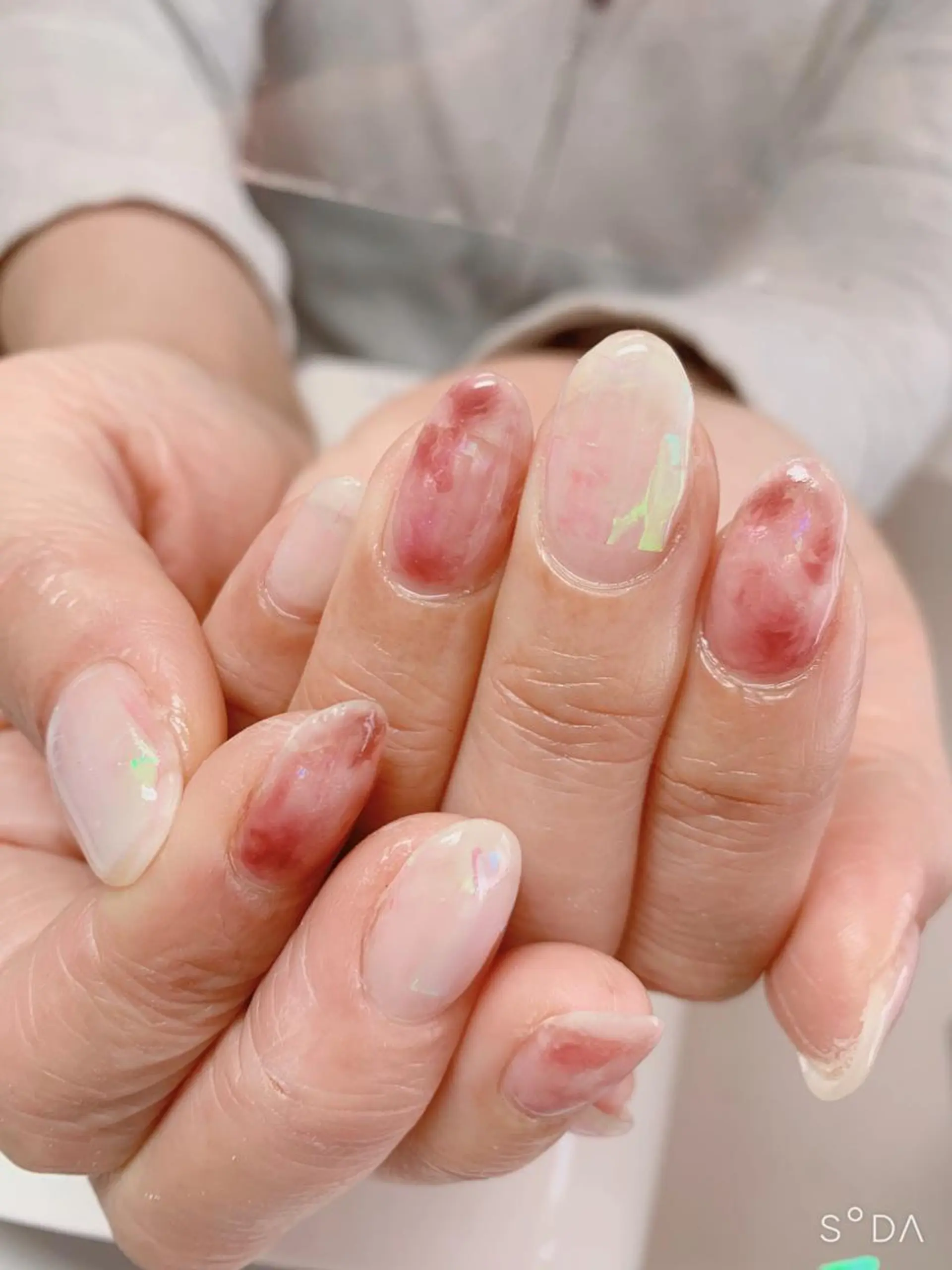 ネイル アートネイル オーロラネイル べっ甲ネイル ジェルネイル パラジェル NailSpace 猫のいるネイルサロンのネイルデザイン