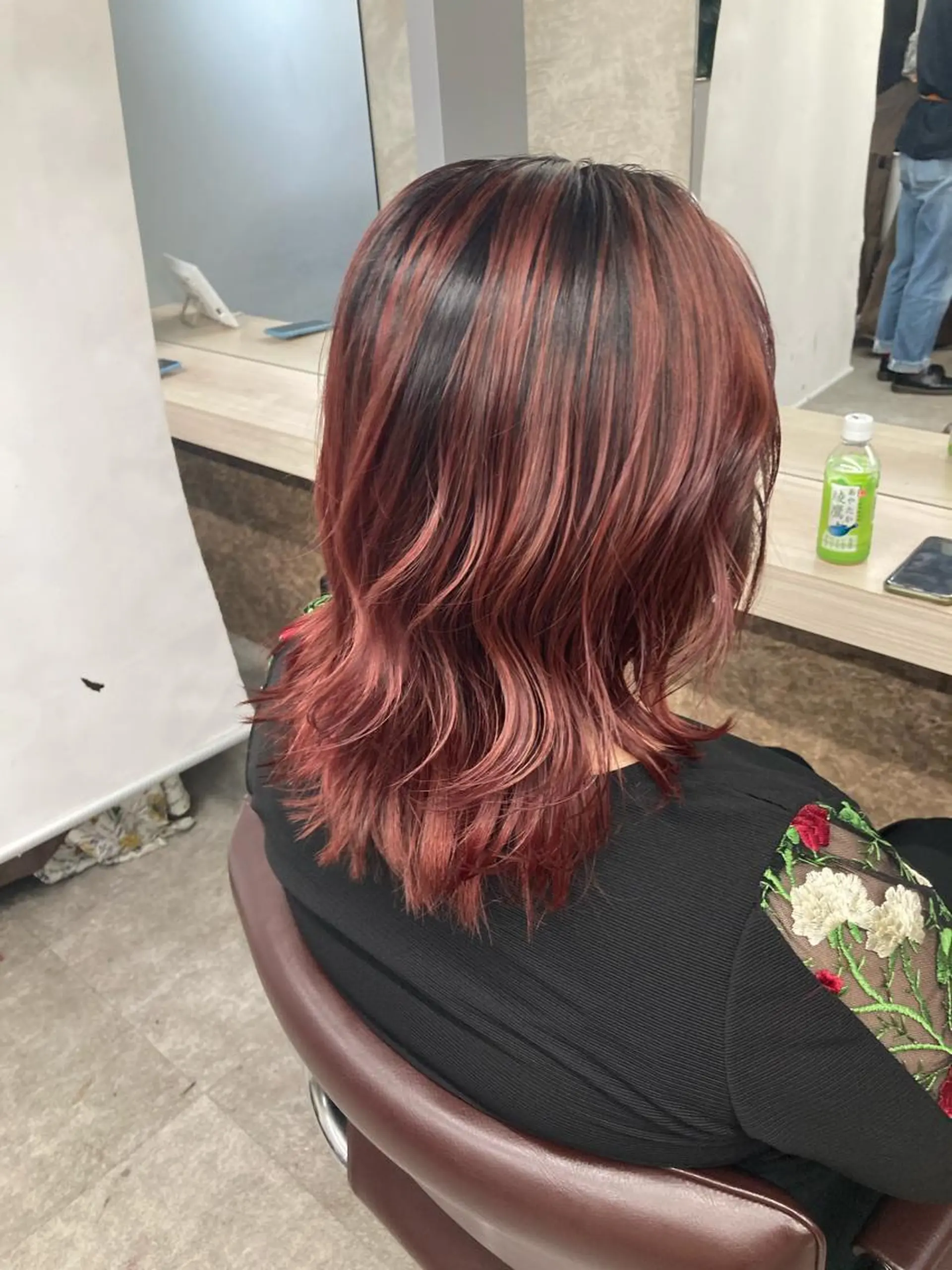 ミディアム カラー ピンクカラー バイオレットカラー カット ヘアカラー ブリーチ&似合せボブ 田中寛十のヘアスタイル