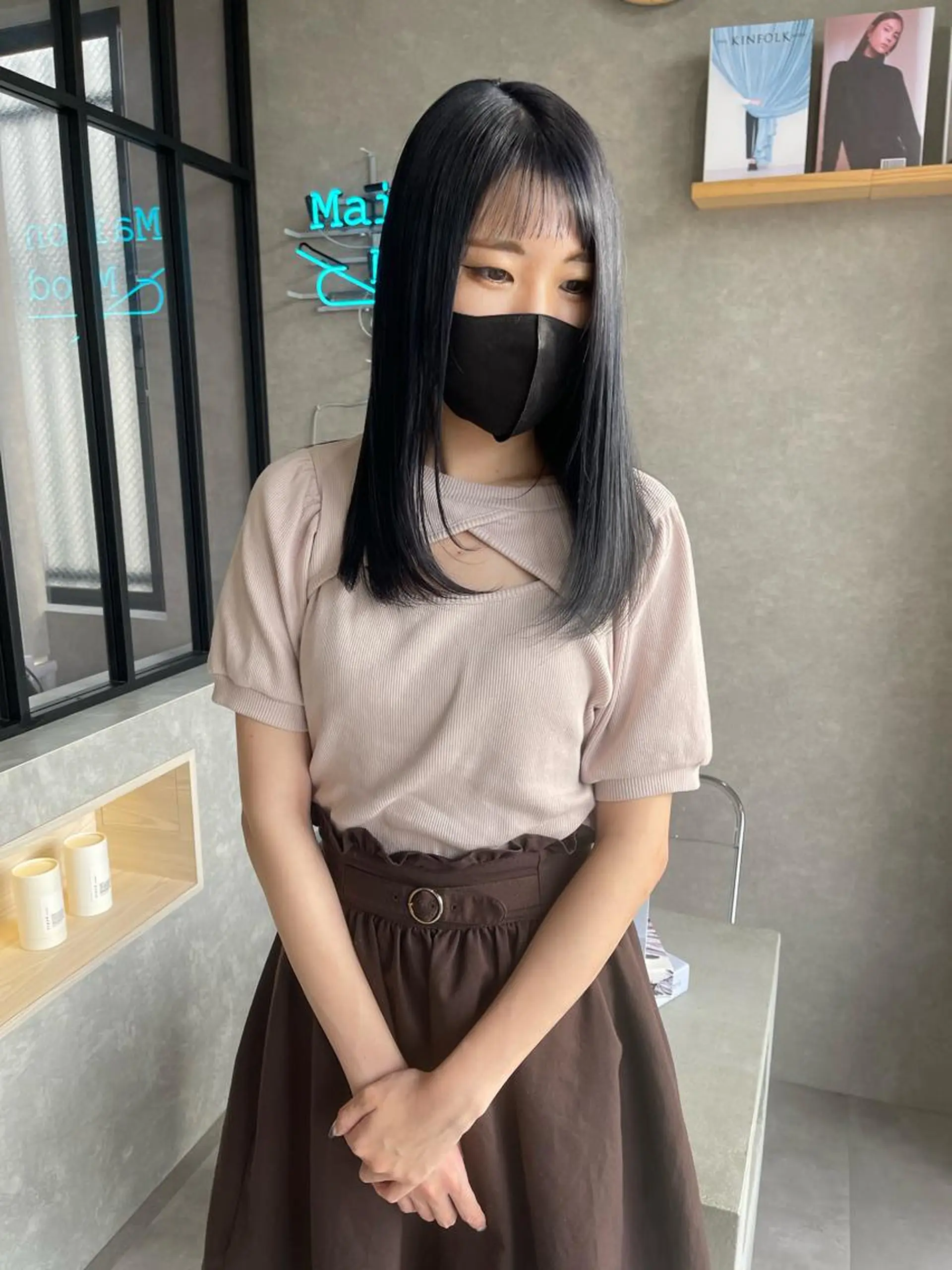 セミロング カラー カット ヘアカラー トリートメント 一ノ瀬 暁のヘアスタイル