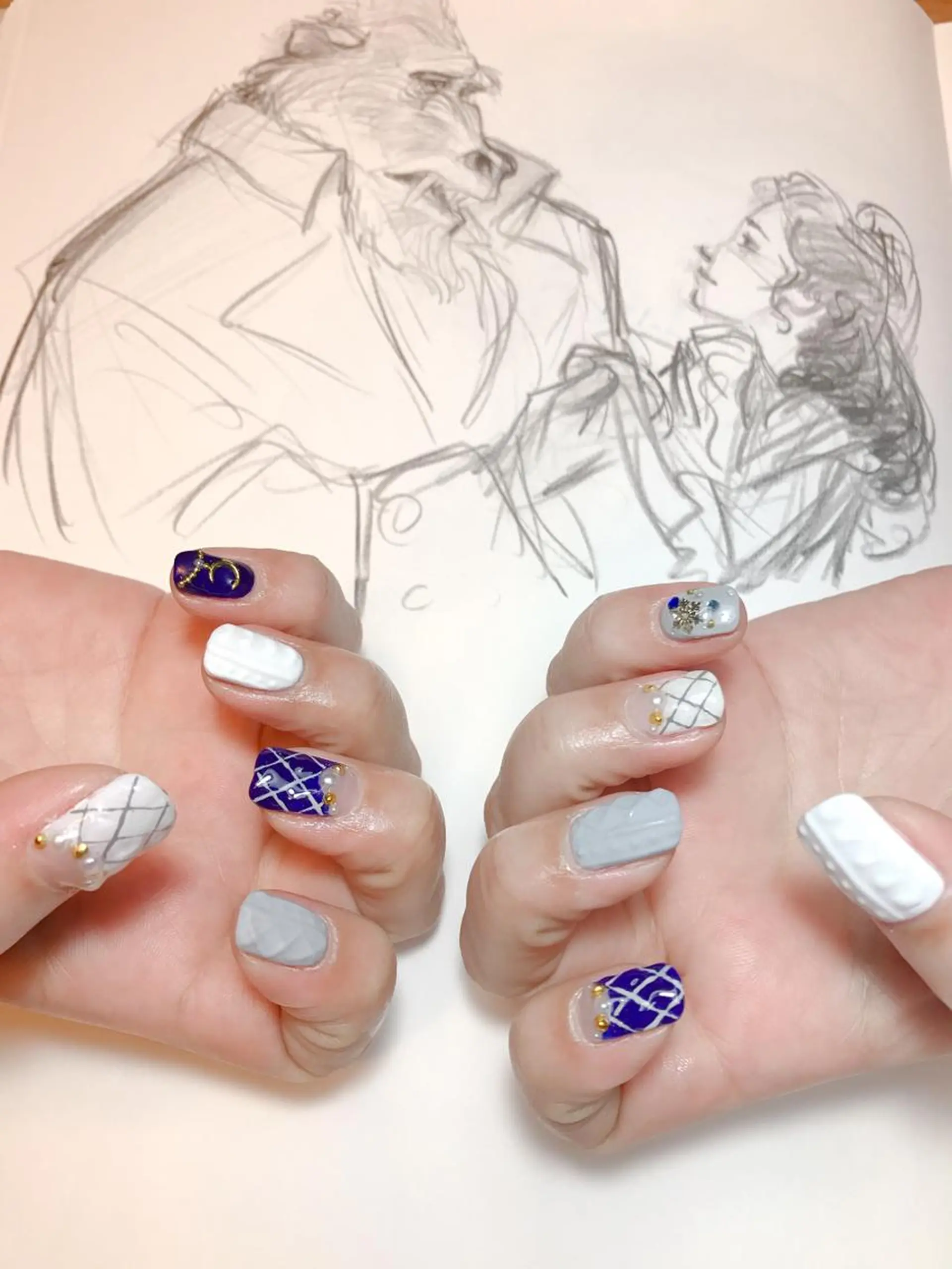 ネイル フレンチネイル 逆フレンチ owlnail /持込みデザイン専門のネイルデザイン