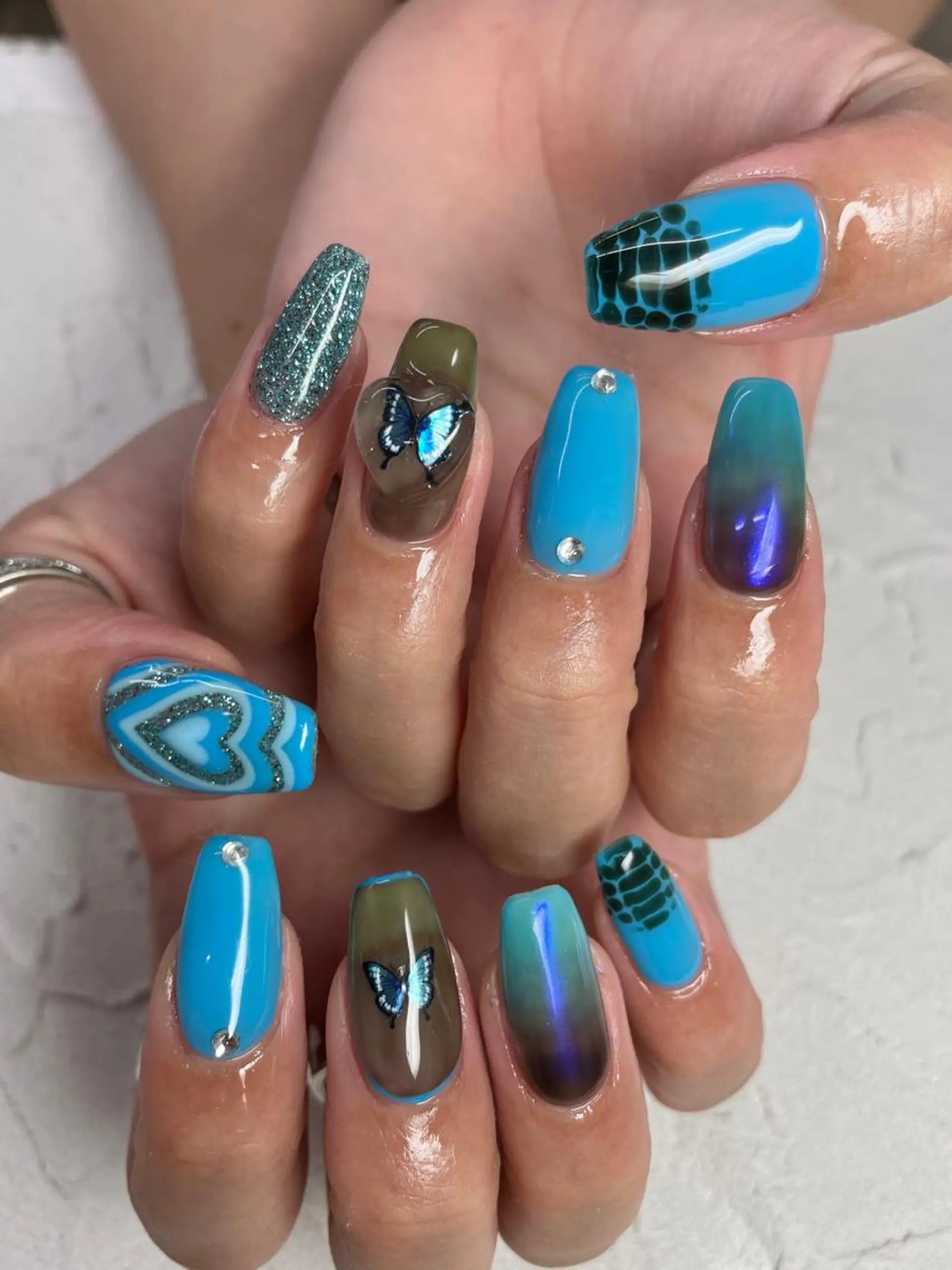 ネイル グラデーション ぷっくりネイル 夏ネイル Nail salon Euphoriaのネイルデザイン