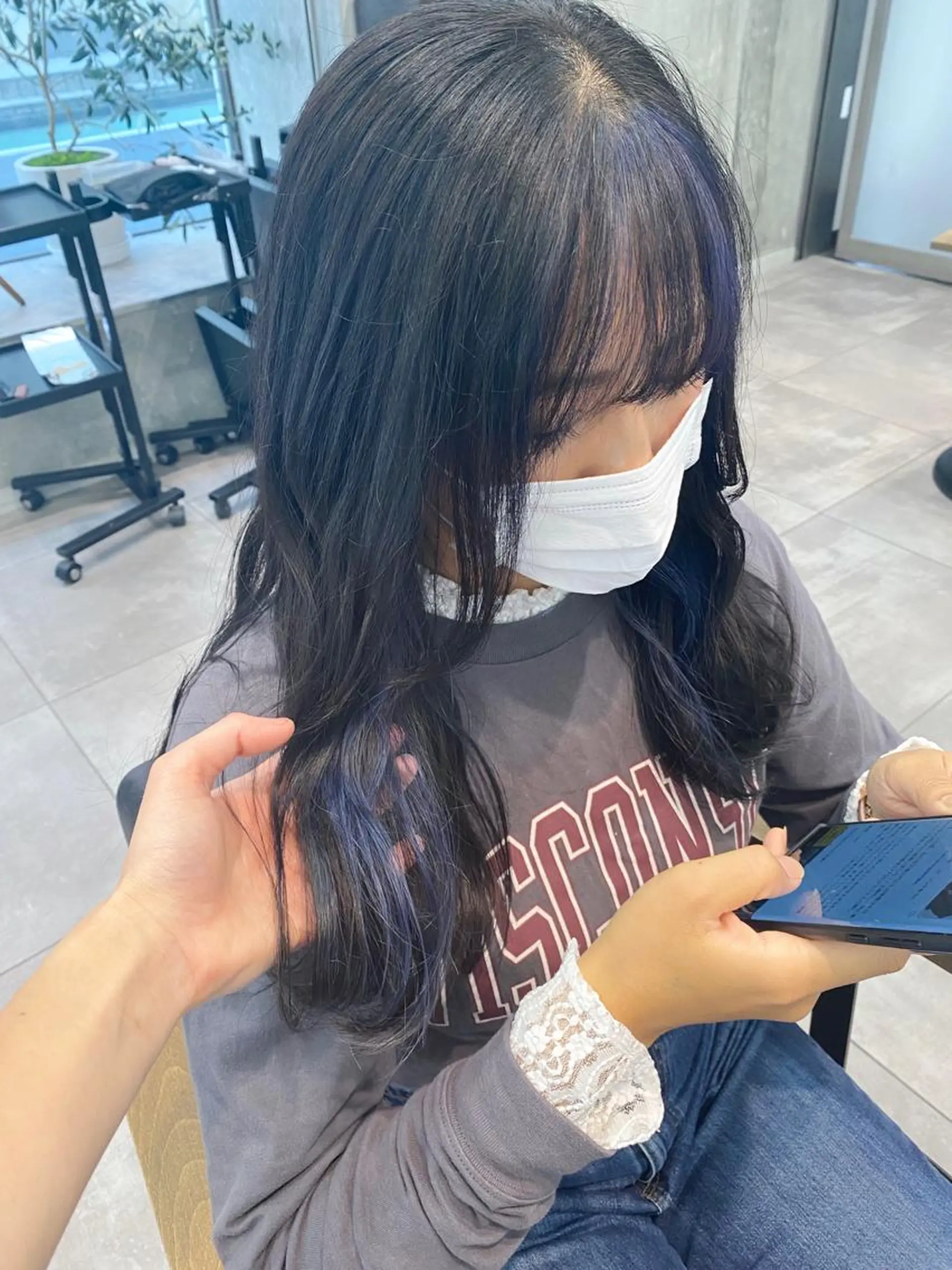 セミロング カラー ミストバング ブルーカラー ブルーラベンダー ラベンダーカラー ブリーチ/髪質改善 🍀MASAKiのヘアスタイル