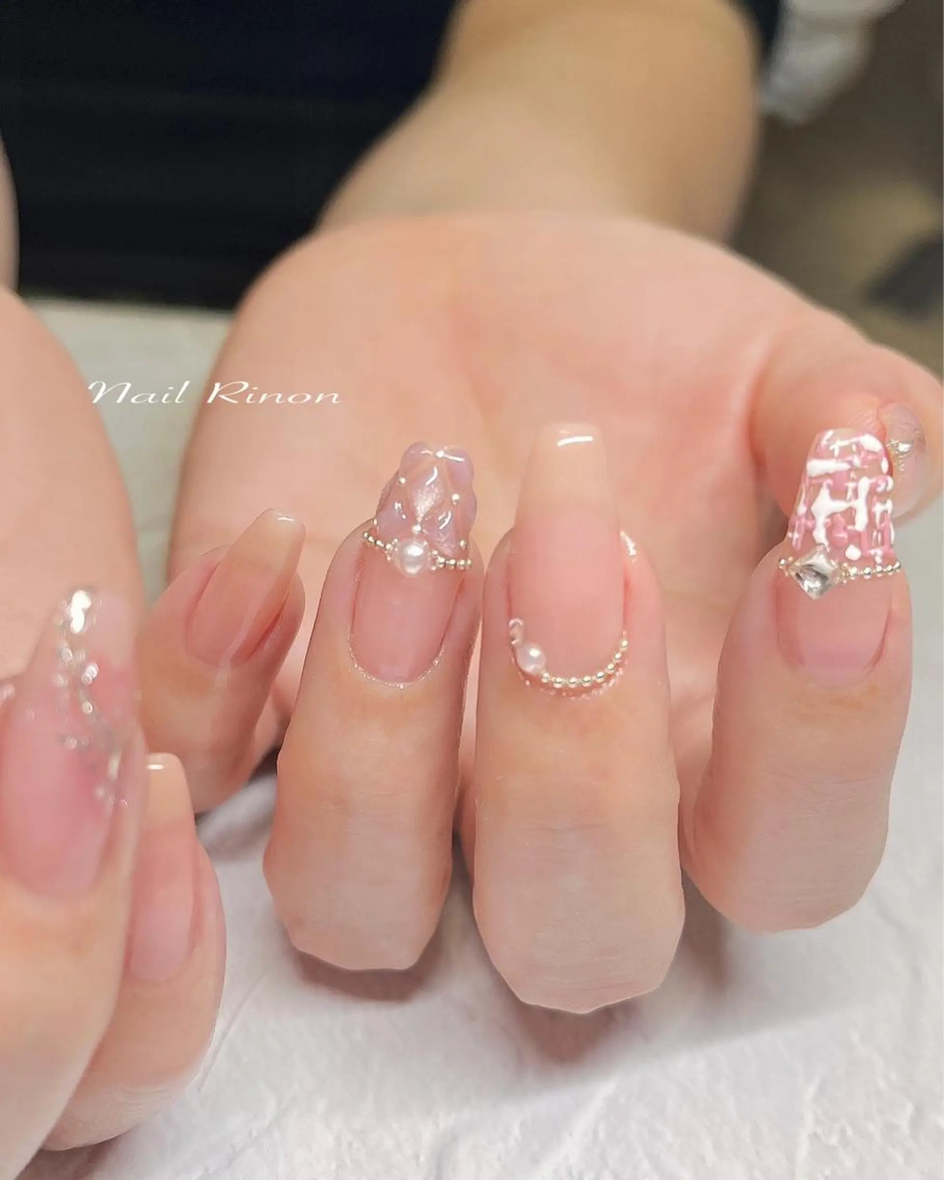 ネイル ツイードネイル ハンドネイル Nail Rinonのネイルデザイン