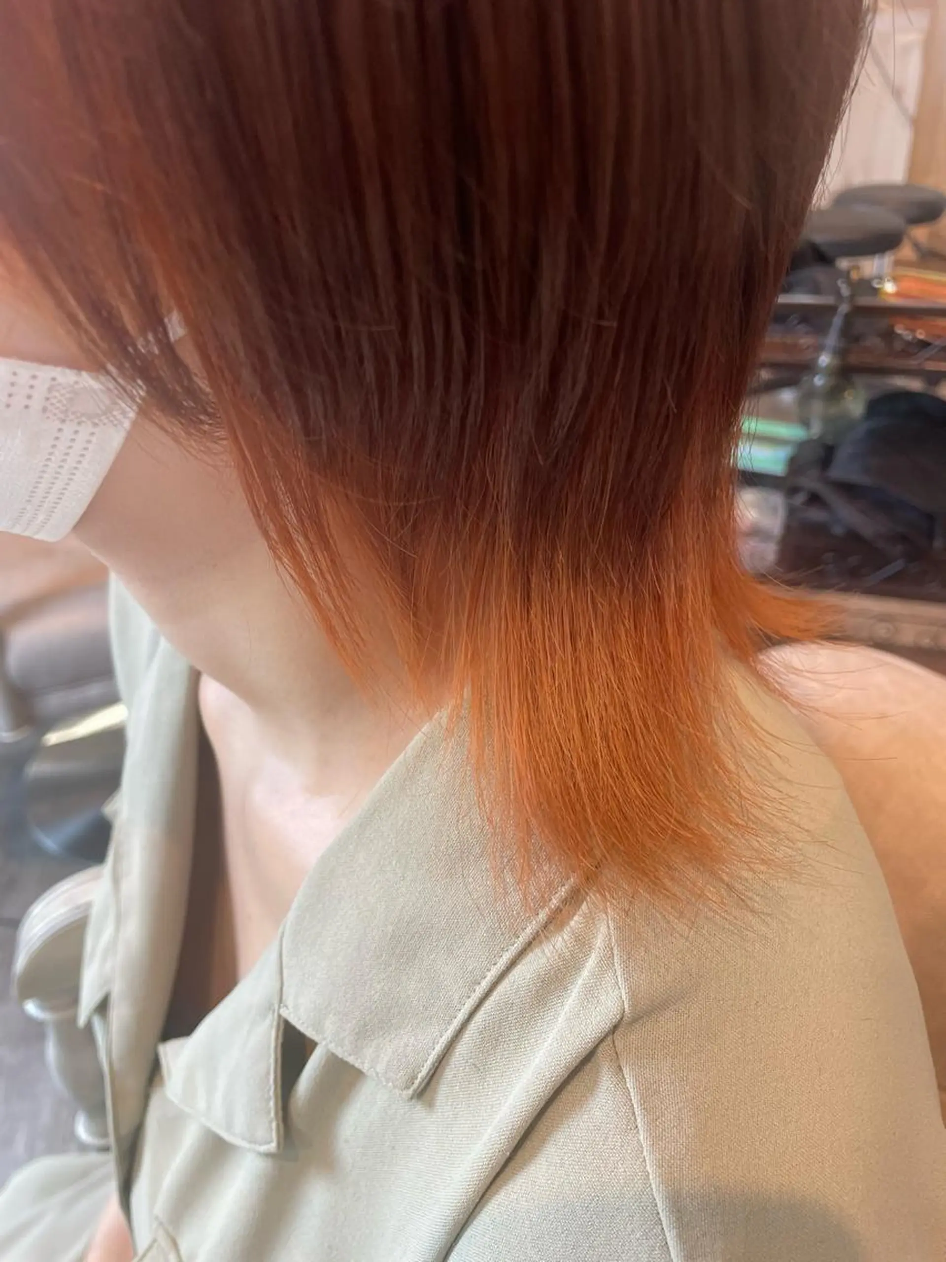 カラー インナーカラー オレンジ 渡邉 瑠奈のヘアスタイル