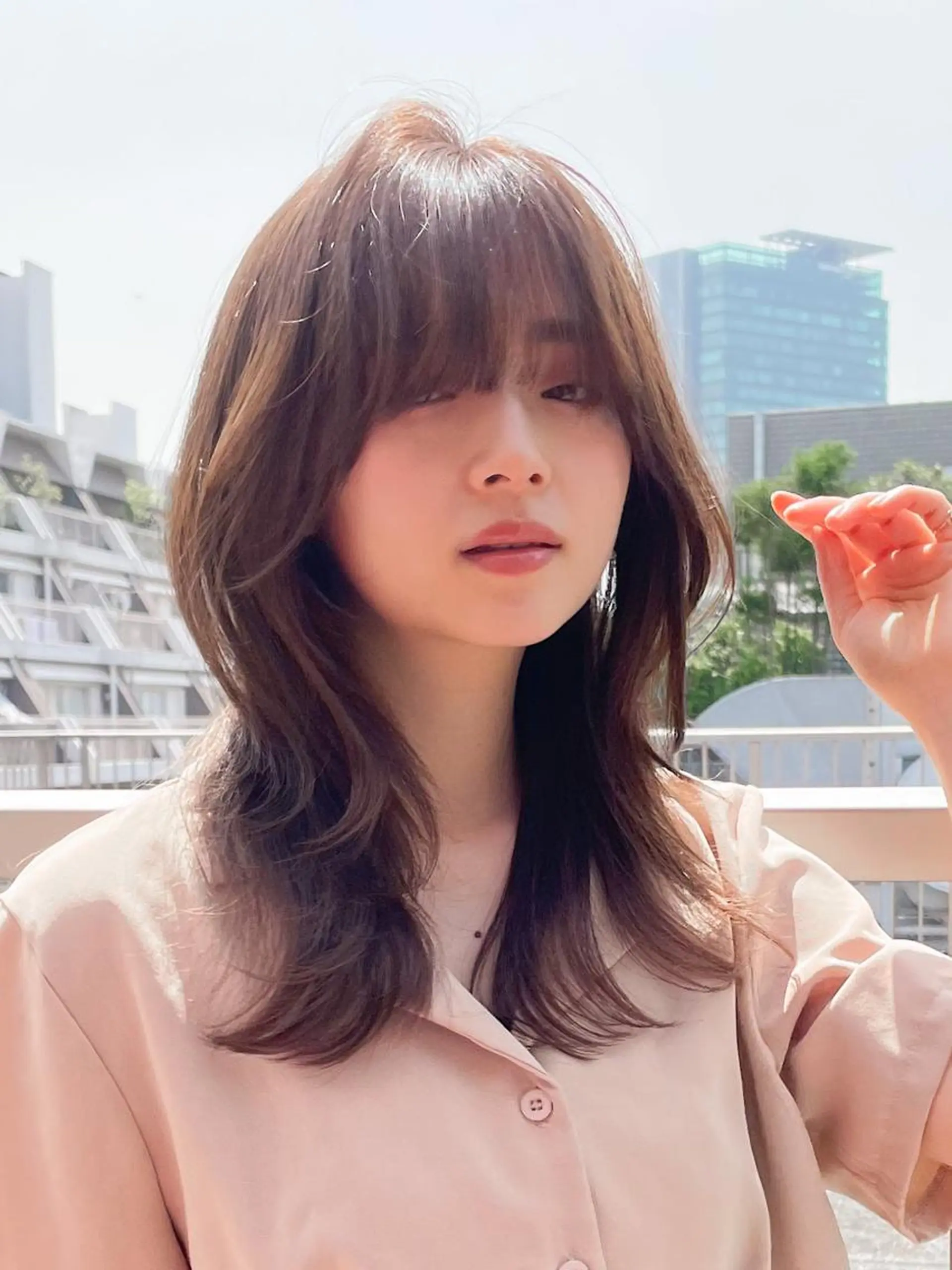 セミロング レイヤーカット 小顔カット fifth天神/末廣 和也のヘアスタイル