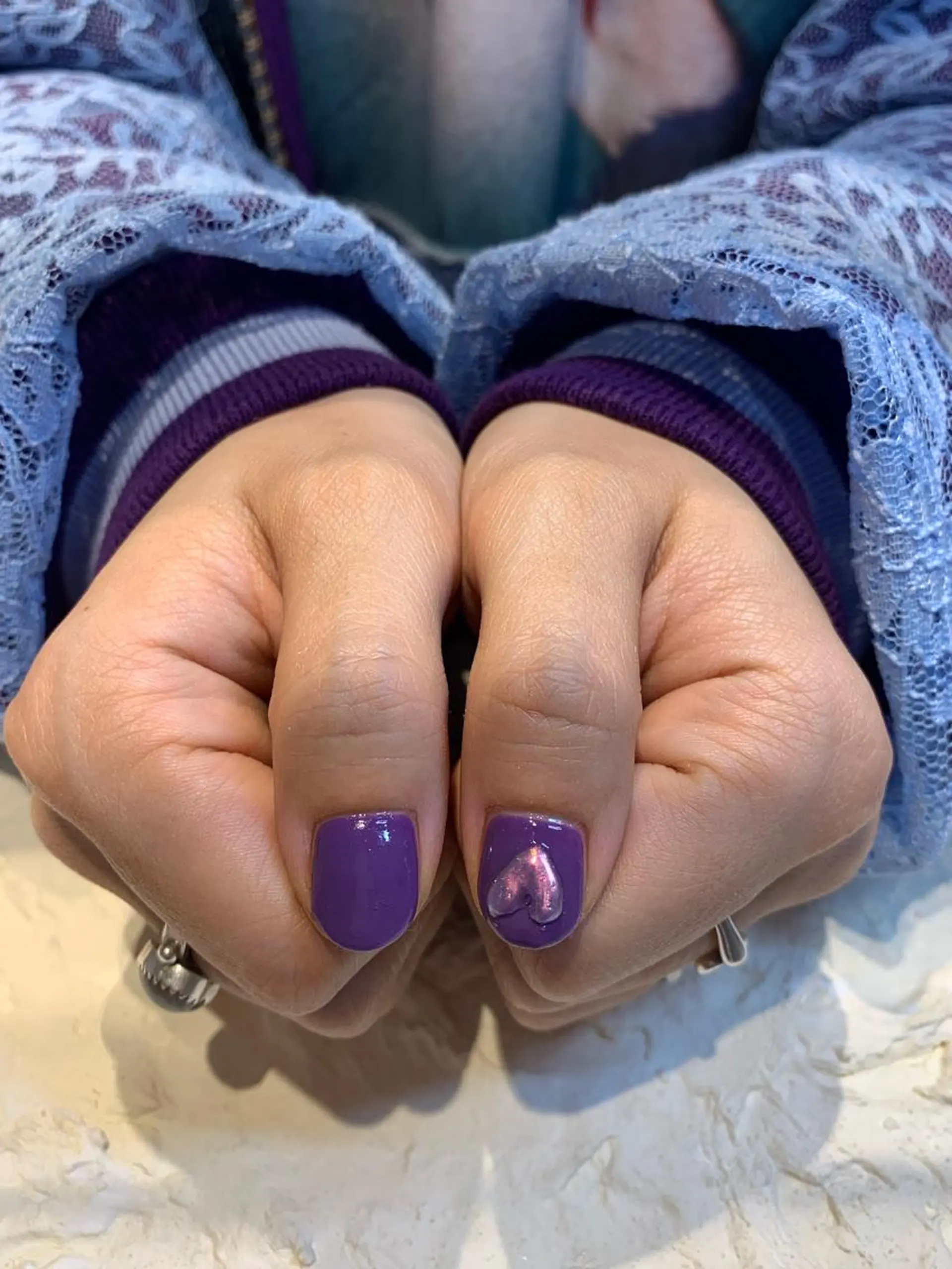 ネイル オーロラネイル ハート ぷっくりネイル マキノ ユイのネイルデザイン